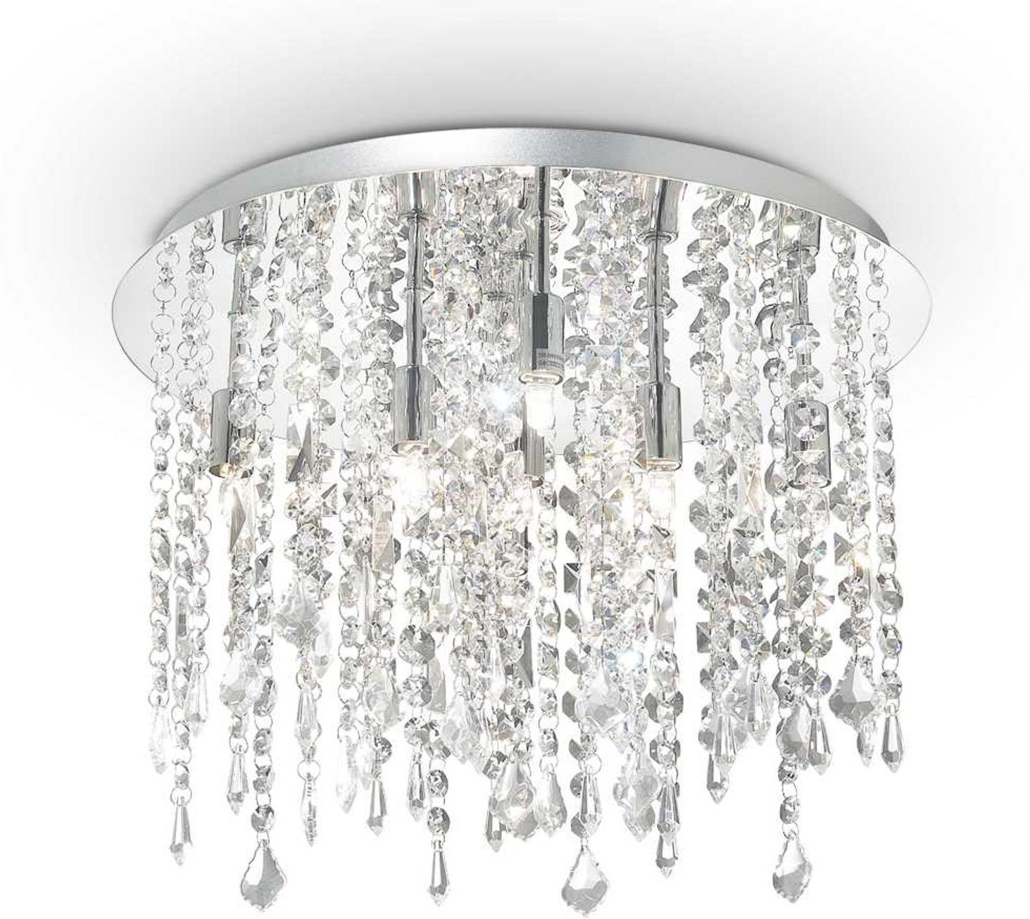 Loftslampe Ideal Lux Royal ø40   H30     Krom Med Krystaller