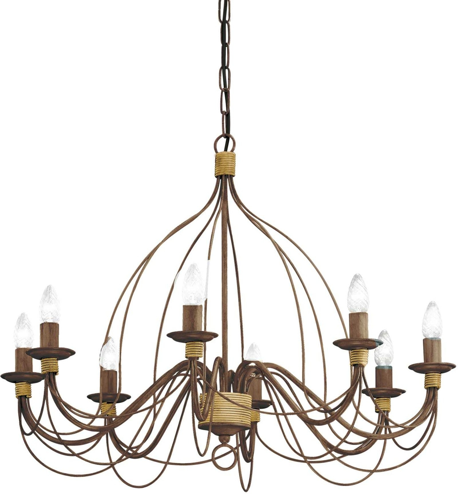 Pendellampe Ideal Lux Corte Rust ø80   Justerbar Højde 80 115       E14