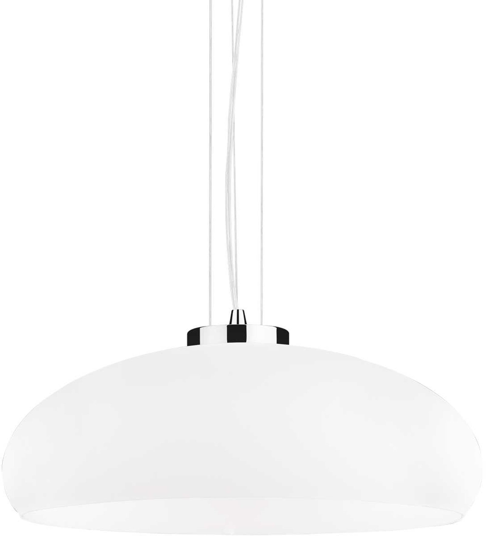 Pendel Lampe Ideal Lux Aria Loftlampe ø49     H26-235   Hvid Krom Glas