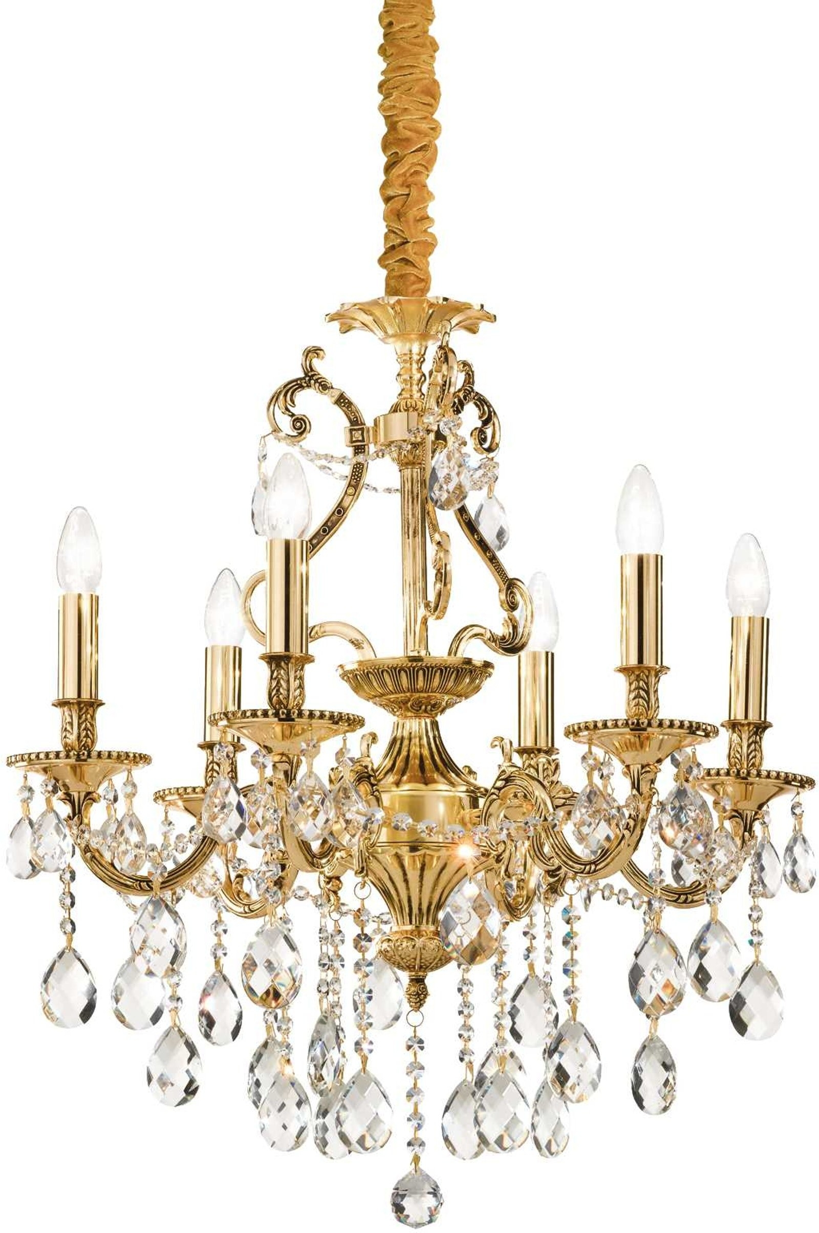 -armet Pendellampe Ideal Lux Gioconda ø62    Justerbar Højde 93 118    Guld