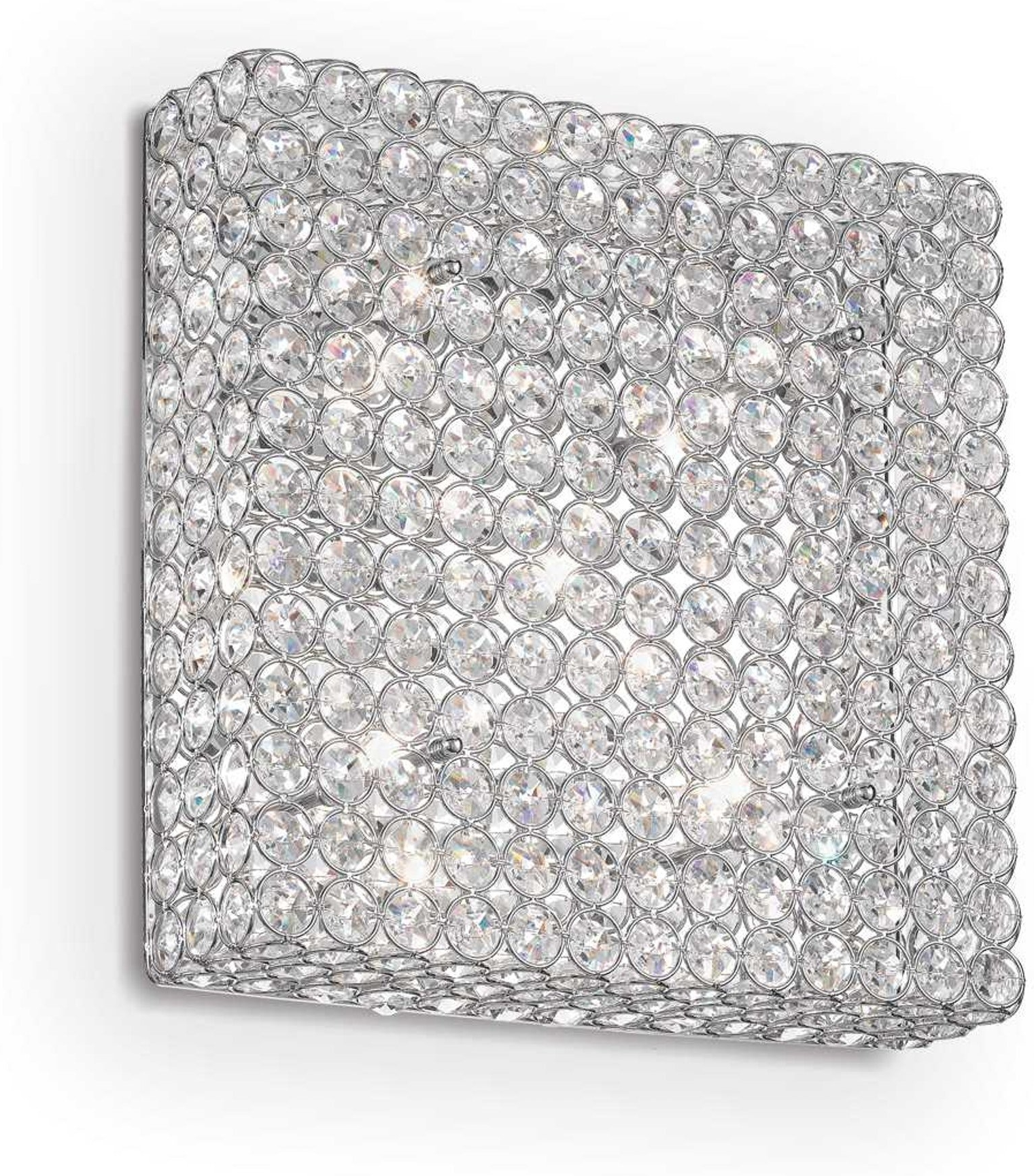 Loftslampe Ideal Lux Admiral   Krom Med Skårne Krystaldetaljer H39ã ø39cm Inkl  6ã G9-pærer