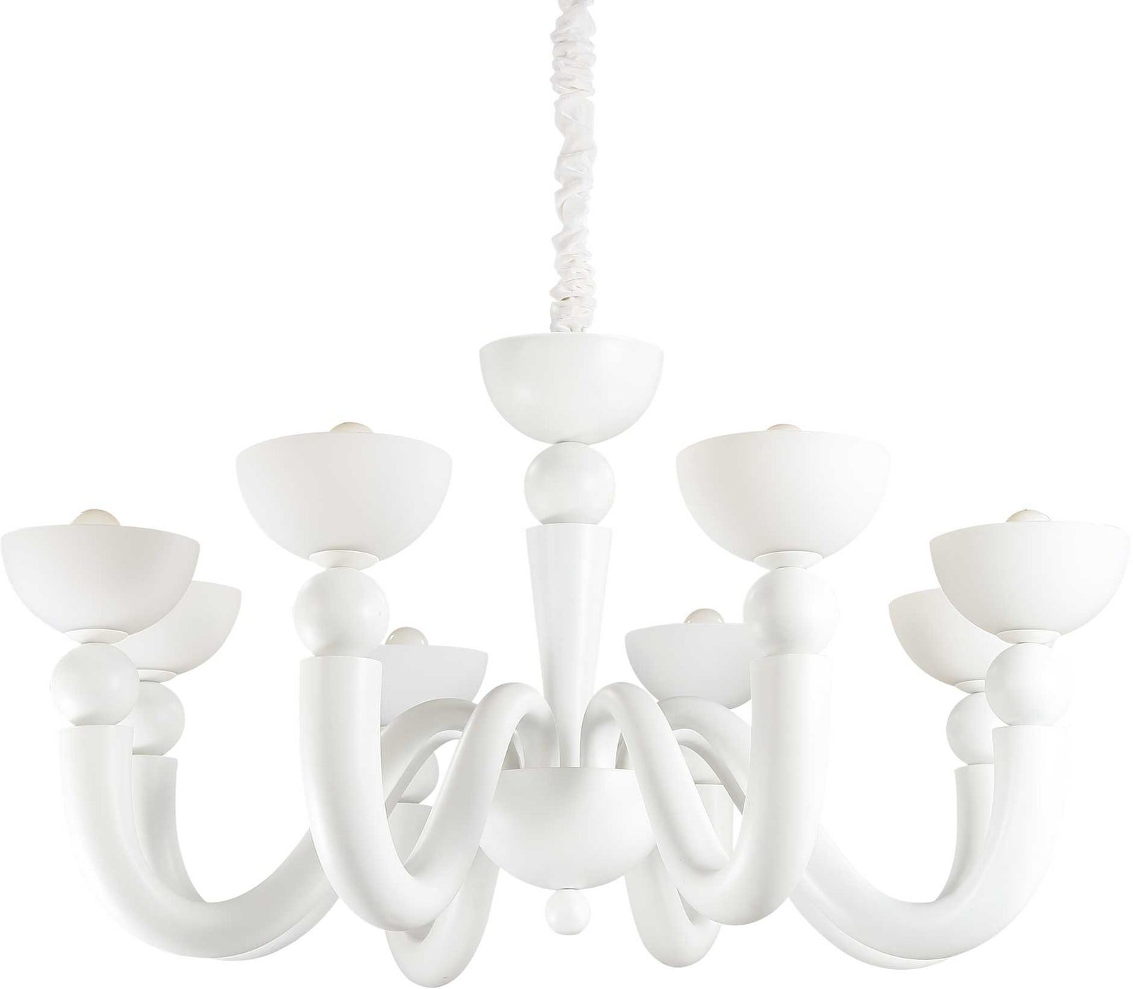 Pendel Lampe Ideal Lux Bon Bon Hvid ø95       75-140   Justérbar