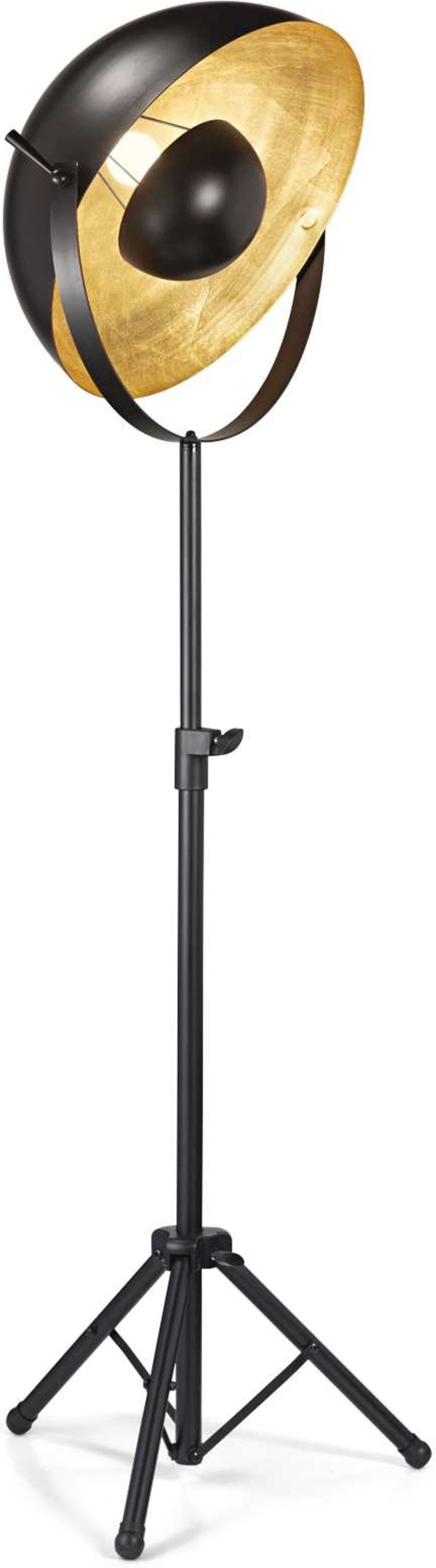 Justerbar Gulvlampe Ideal Lux Stage Mat Sort/Guld - Stilfuld Belysning