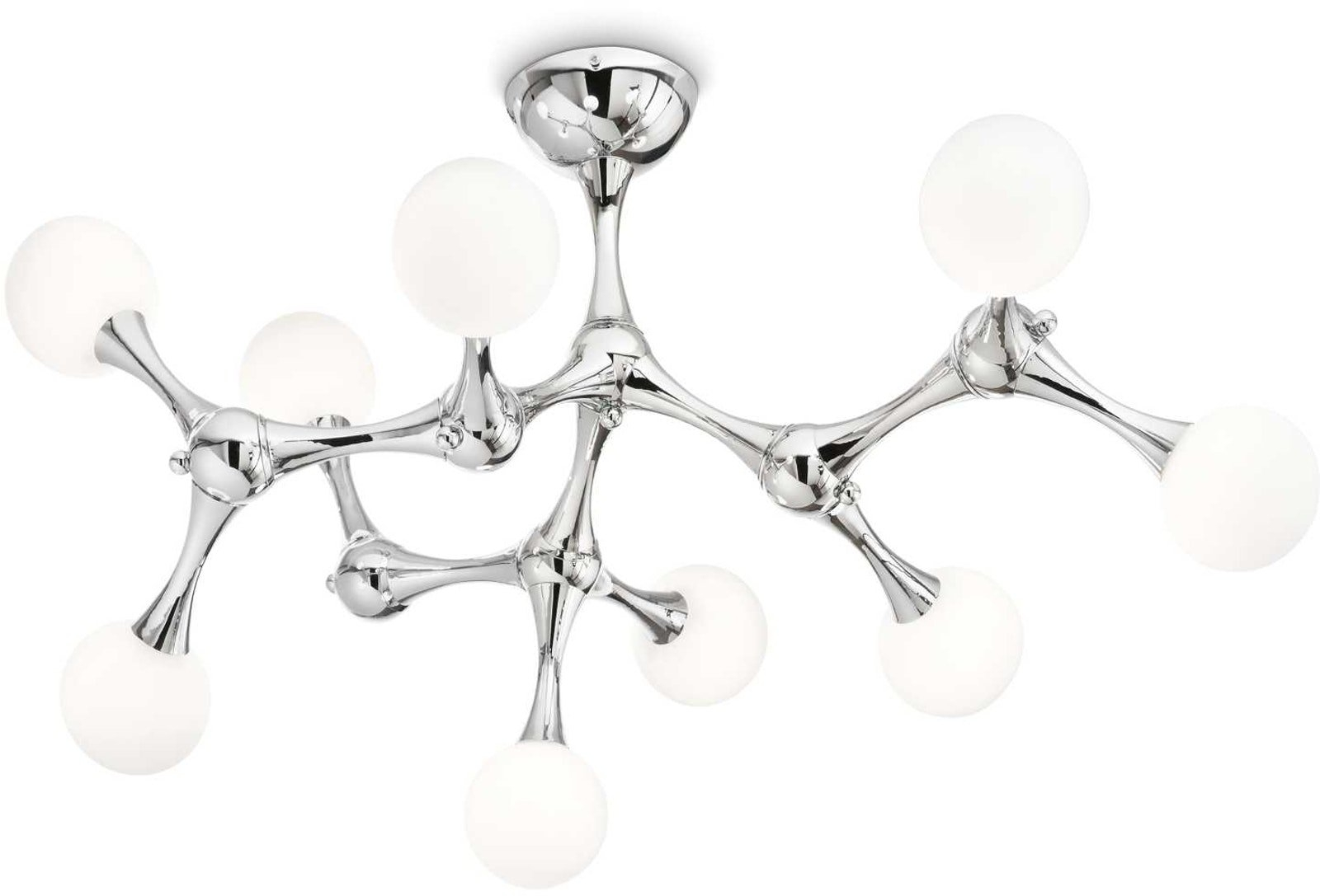 Elegant Loftslampe i Krom og Hvid Glas - Ideel til Dit Hjem