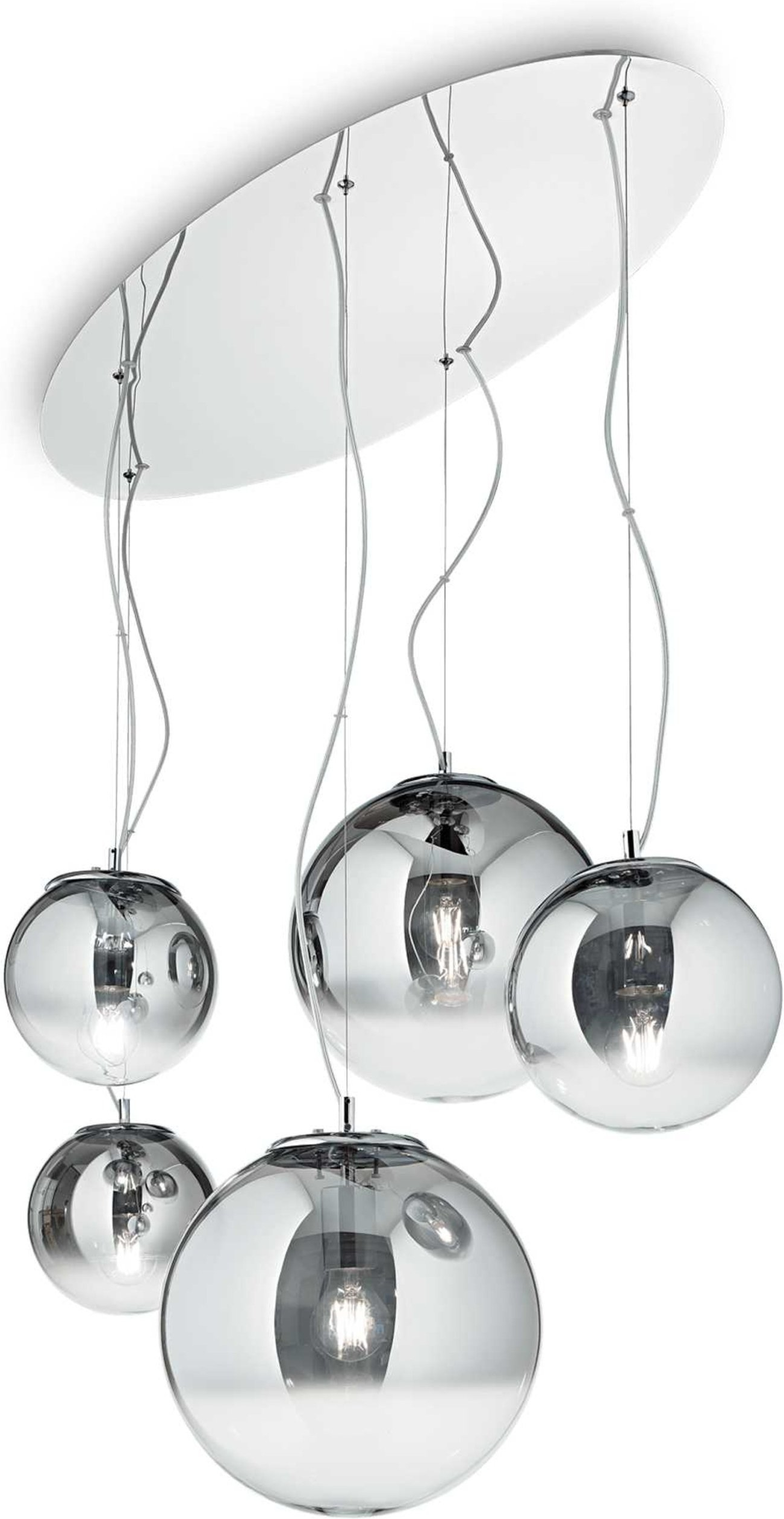 Pendellampe Ideal Lux Mapa Fade - Krom & Glas 350 mm