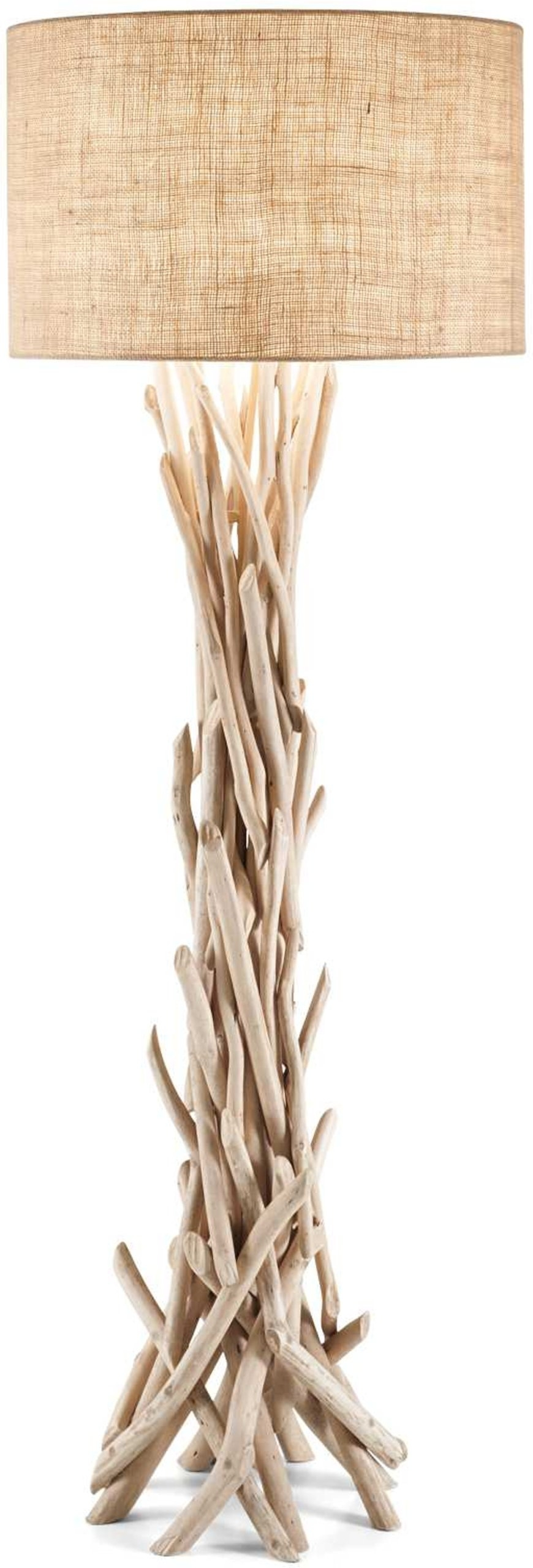 Gulvlampe Ideal Lux Driftwood i Naturtræ og Stof - Black Friday!