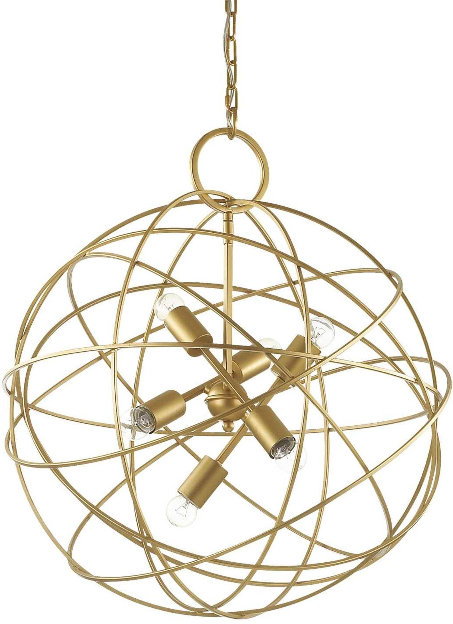 Pendellampe Ideal Lux Konse Ø60 cm - Justerbar Mørk Guld