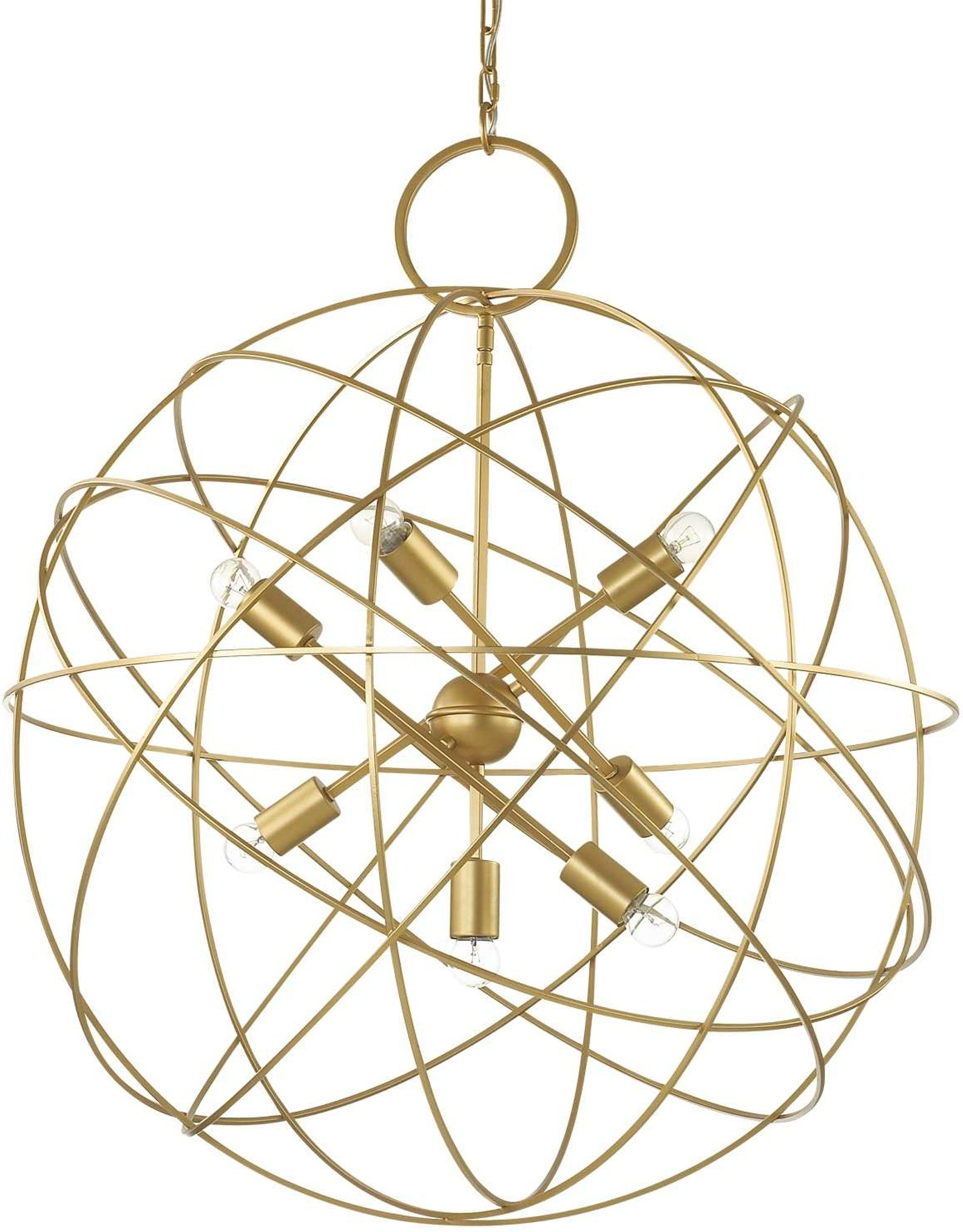 Elegant Guld Pendel Lampe – Ideal Lux Konse Ø80 cm