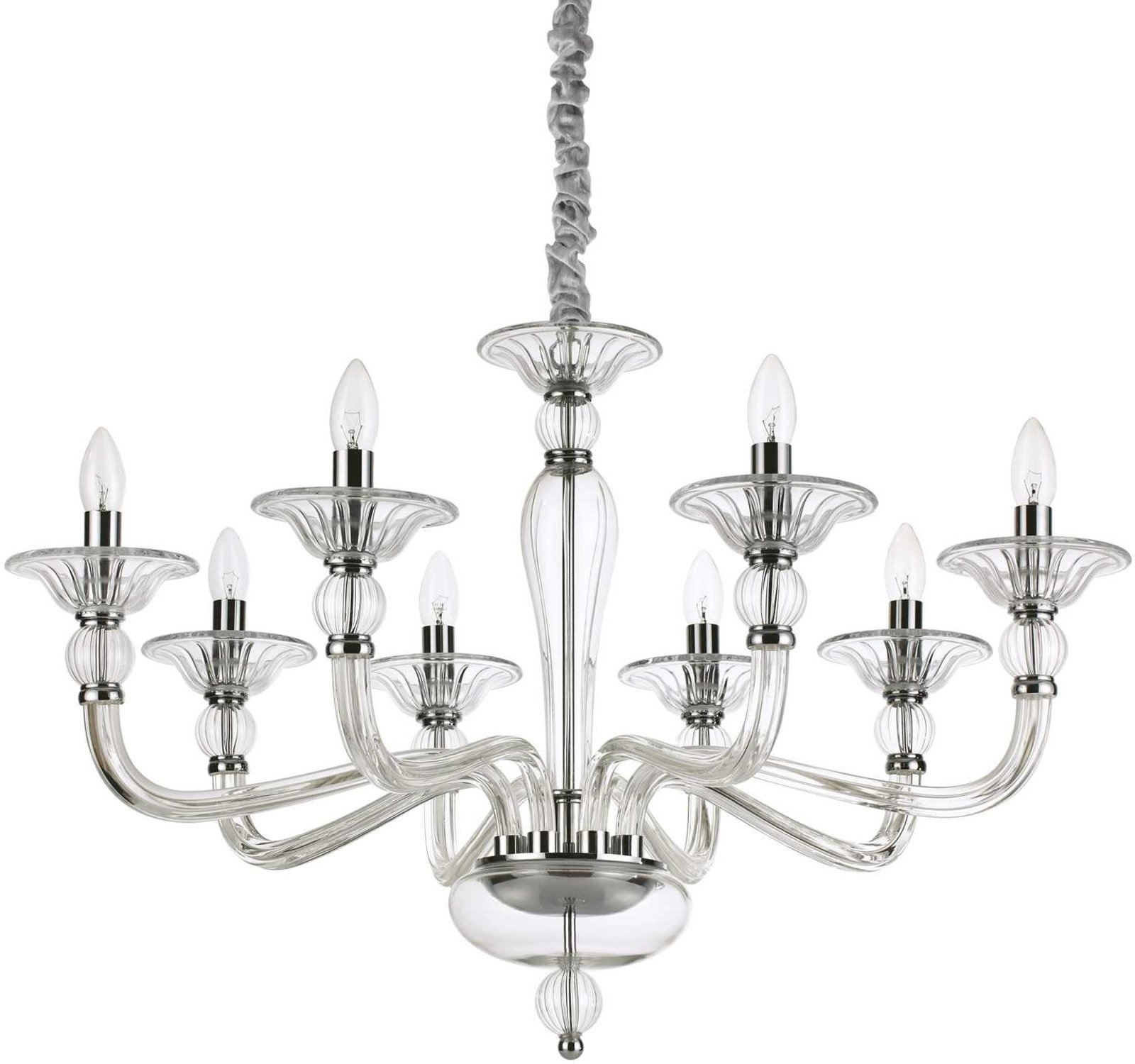 Pendellampe Danieli i Transparent Glas og Krom - Elegance til Hjemmet