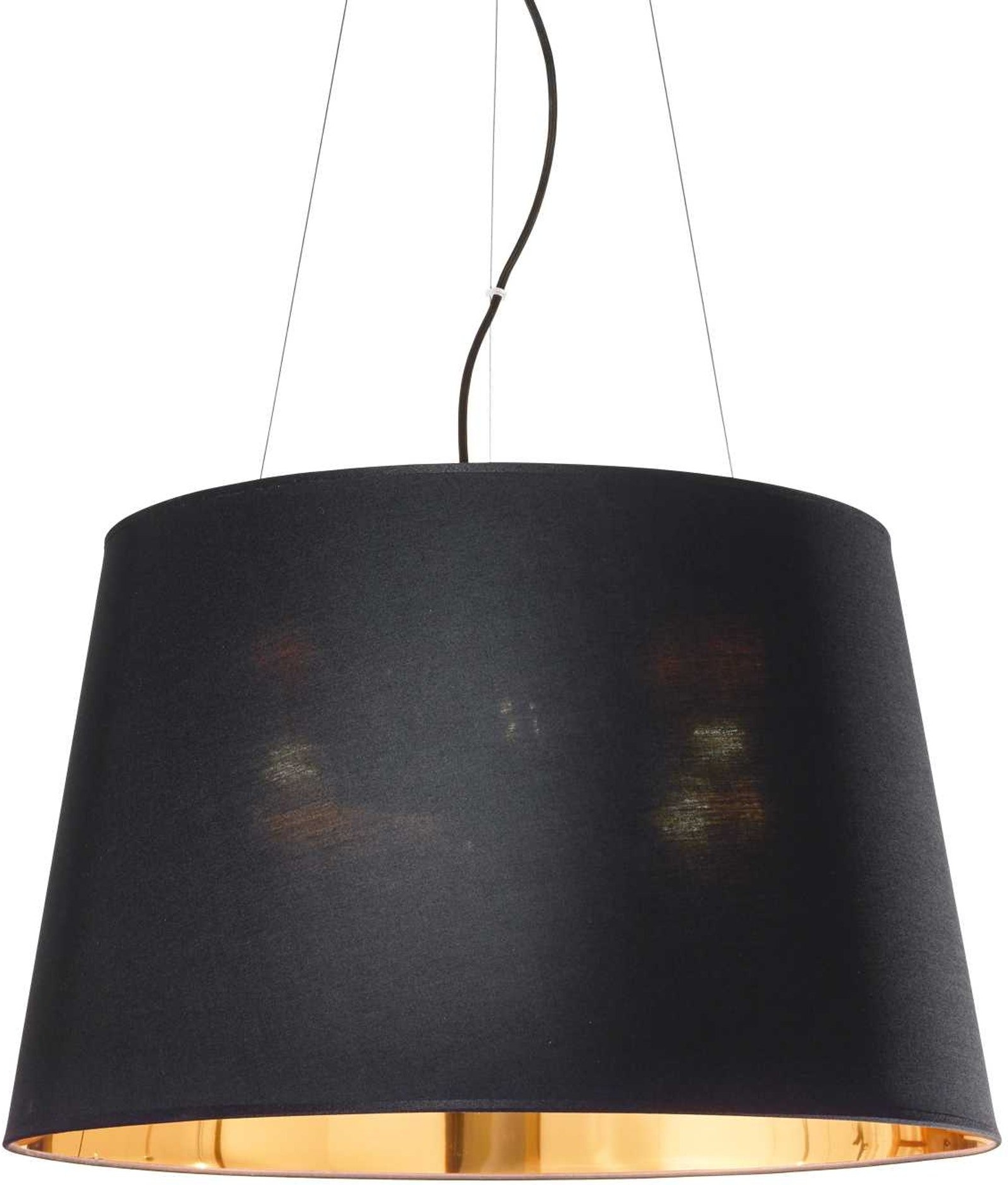 Pendel Lampe Ideal Lux Nordik ø600   Matsort Metal Med Gylden Pvc-skærm  Justerbar H430-2520    6ã E27  Ip20