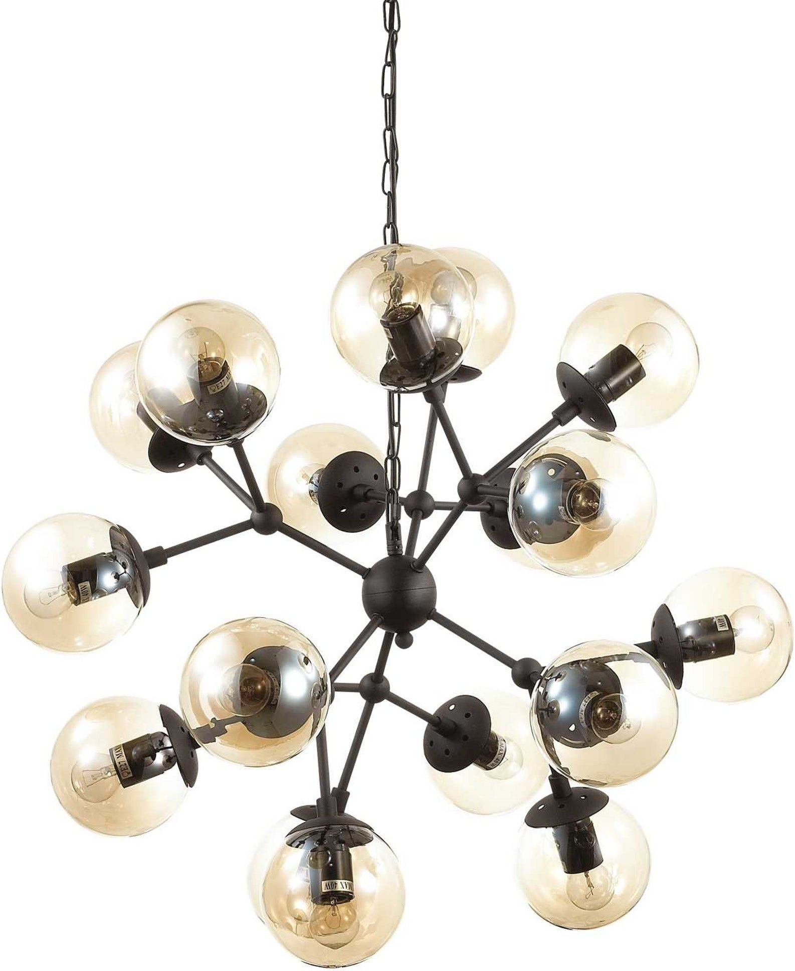 Pendellampe Ideal Lux Kepler i Matsort med Ravdiffusorer
