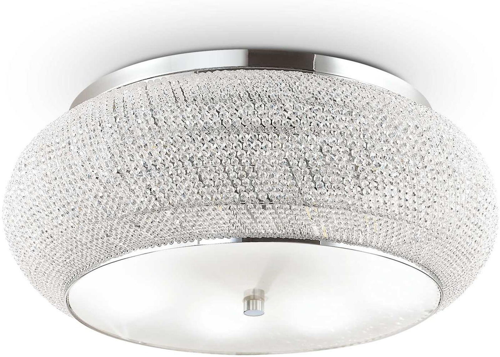 Loftlampe Pasha i Krom med Krystalperler - Elegance til Dit Hjem