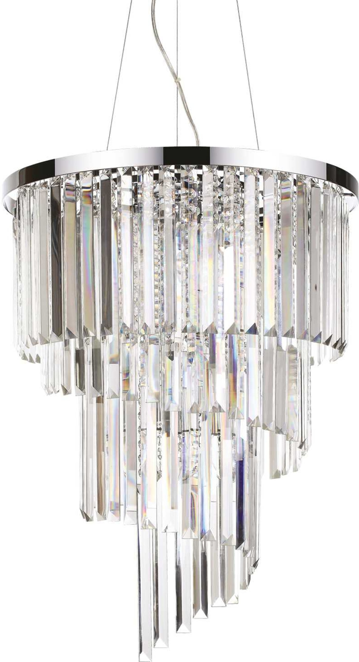 Justerbar Pendel Lampe fra Ideal Lux Carlton - Krom & Krystal