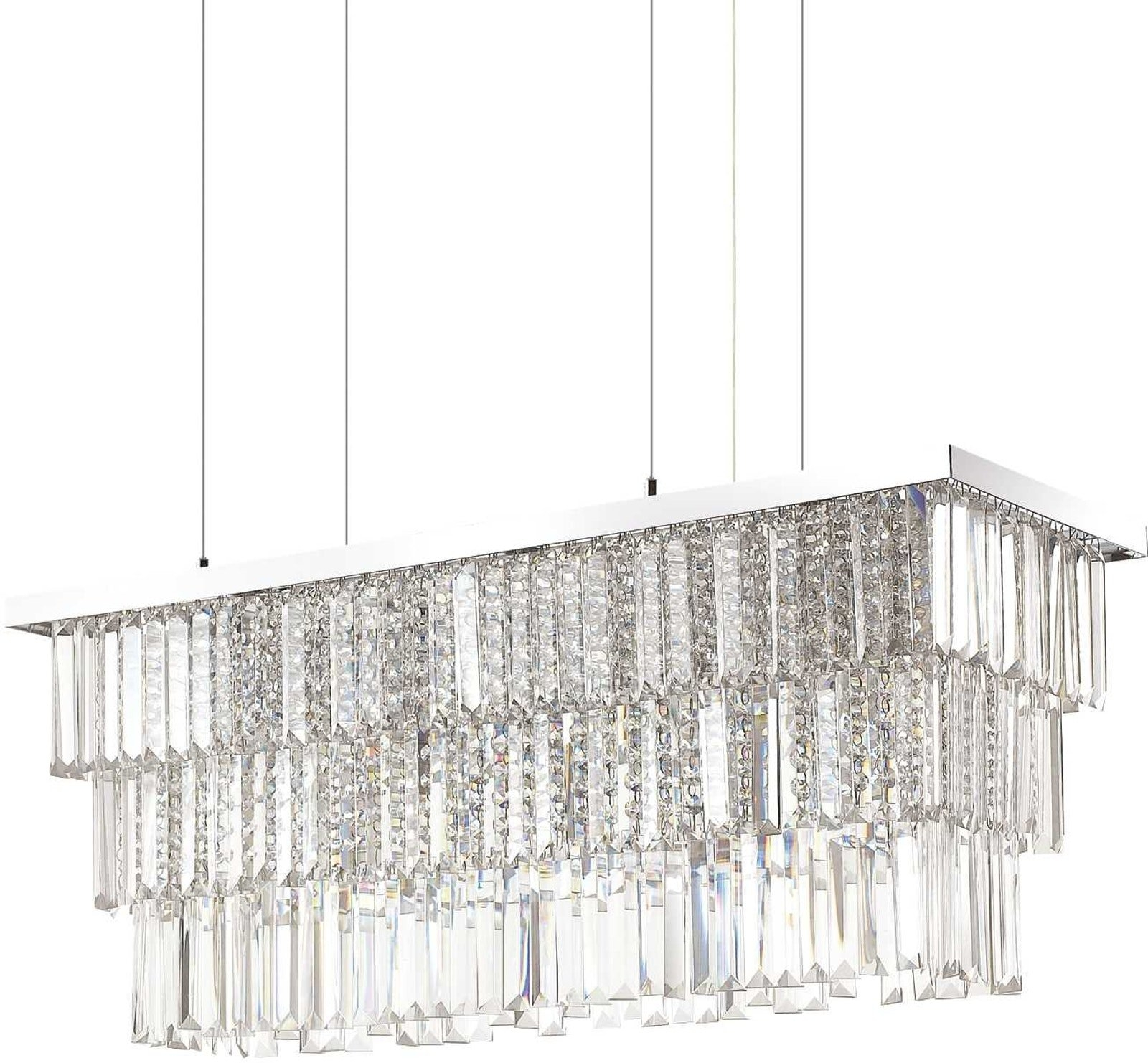 Elegant Pendel Lampe Martinez i Krom med Krystalkæder