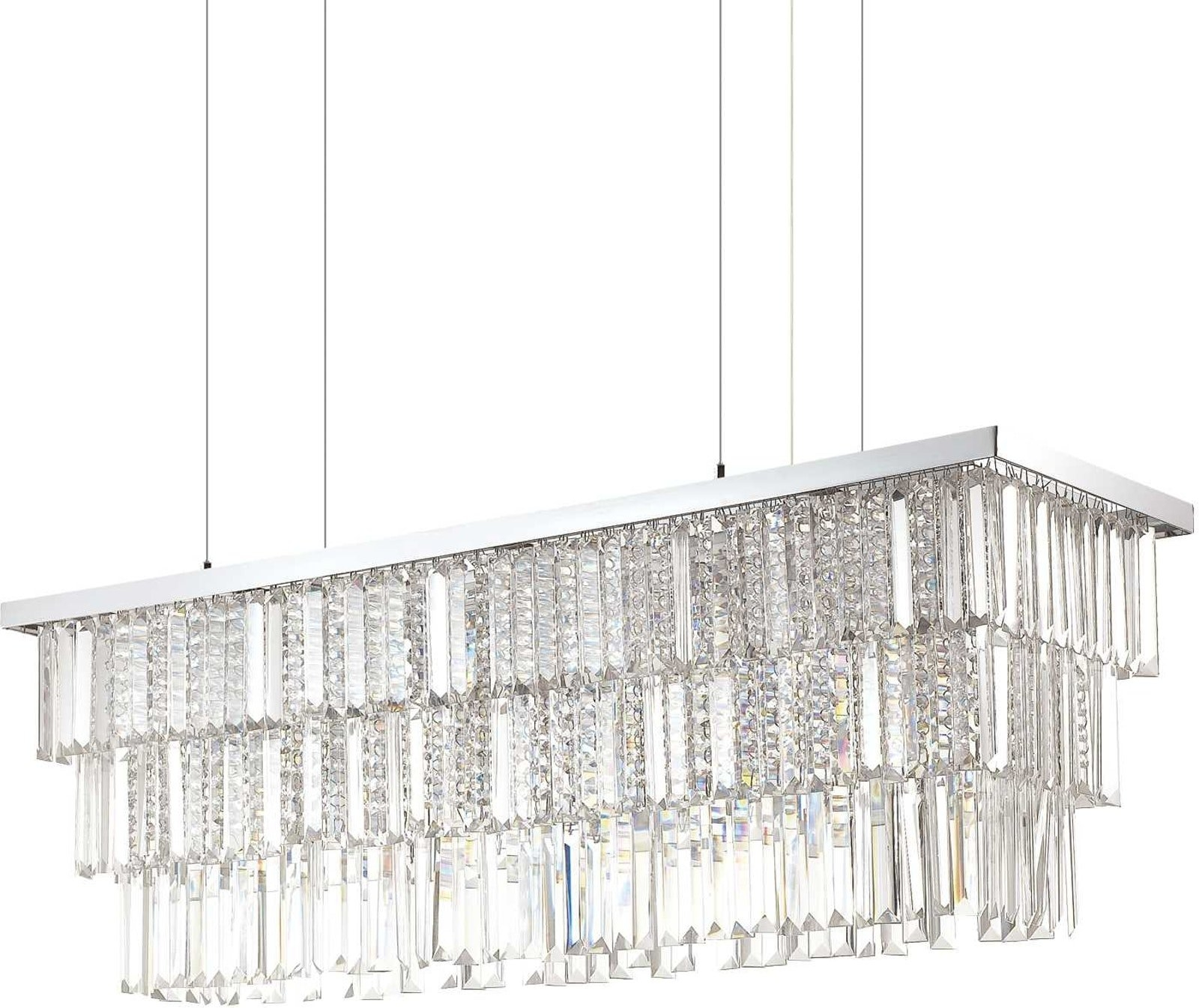 Pendellampe Ideal Lux Martinez i Krystal og Krom