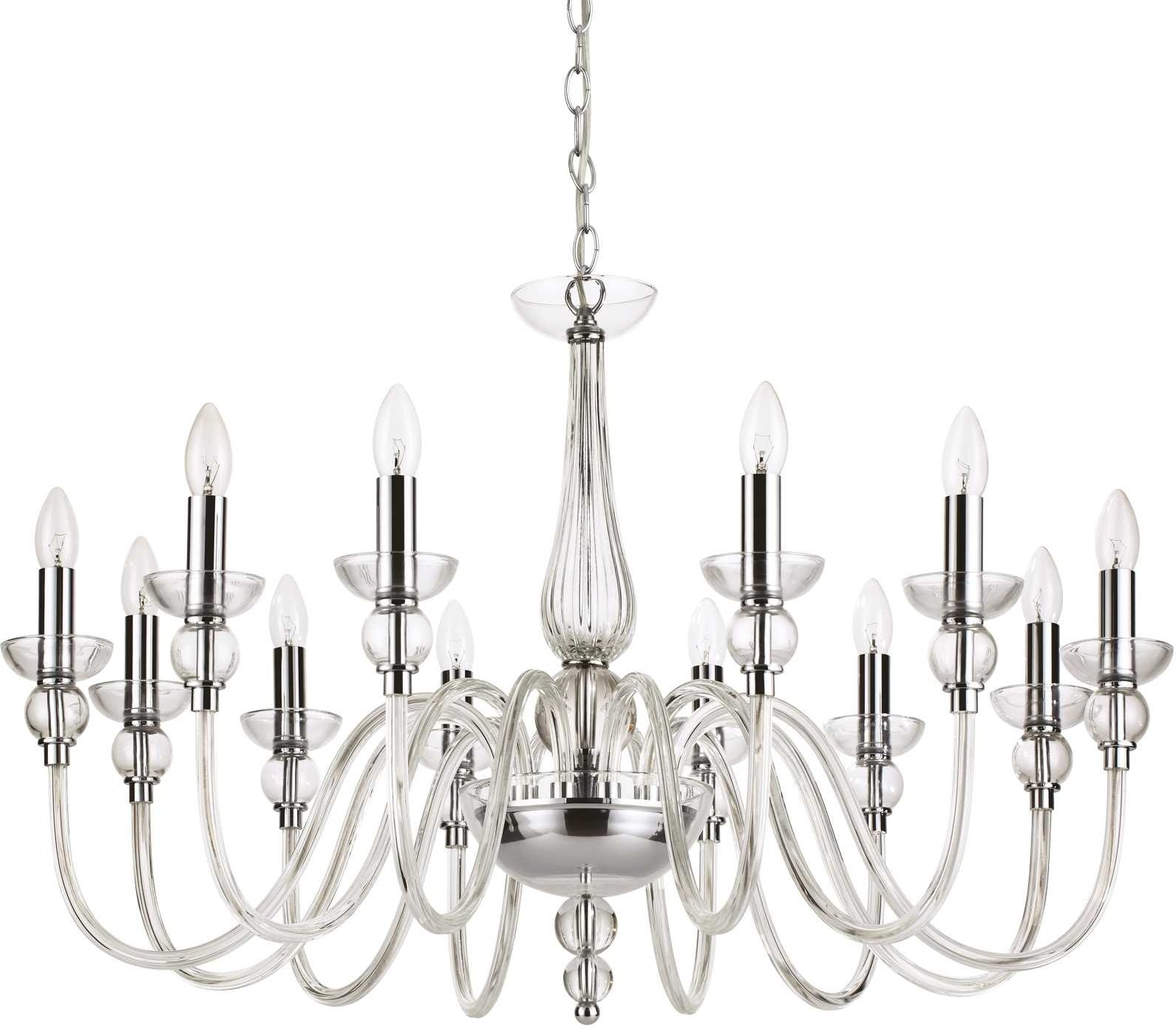 Elegant Pendel Lampe i Klar Glas og Krom fra Ideal Lux