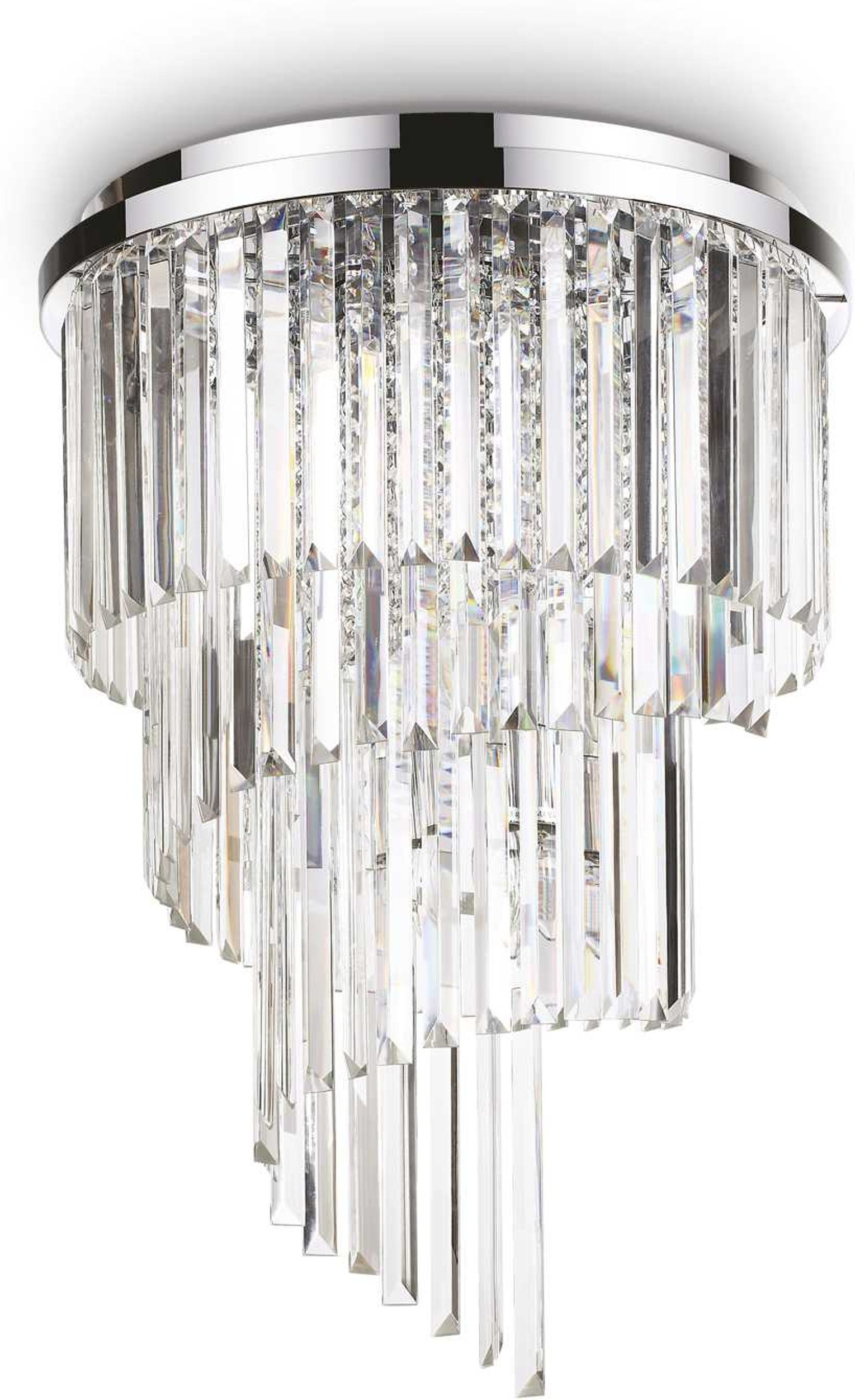 Loftslampe Ideal Lux Carlton ø50 Krom med Krystaldetaljer