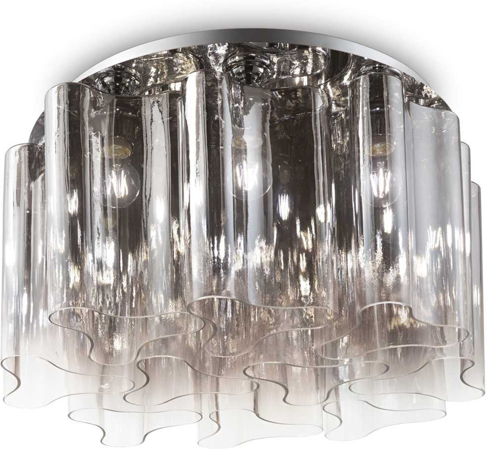Elegant Loftlampe Pendel i Røg og Krom fra Ideal Lux