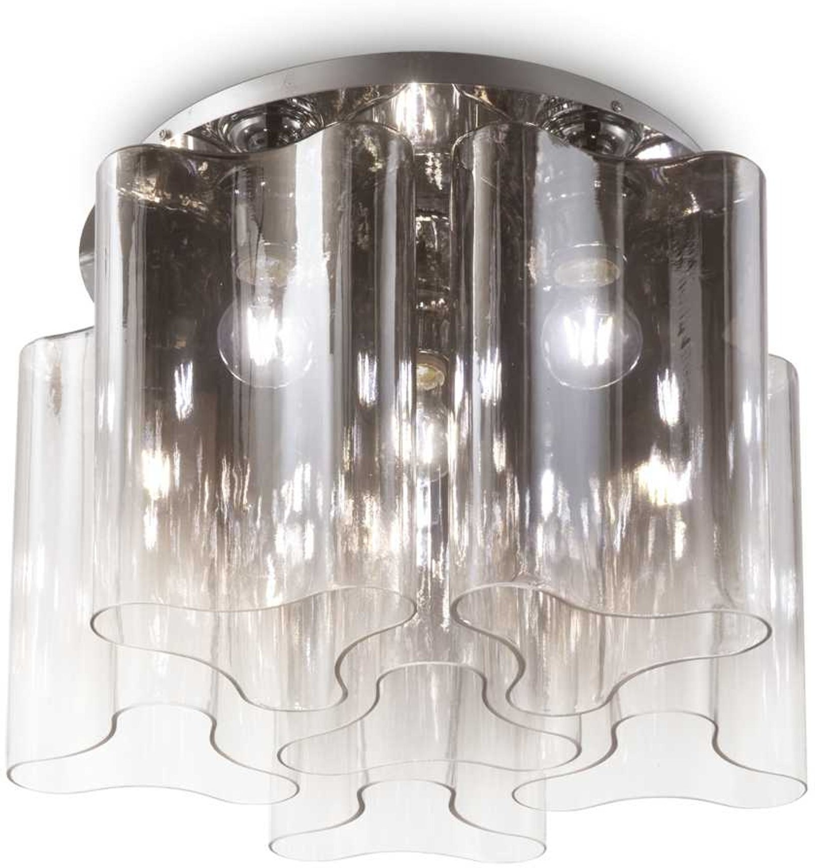 Loftlampe Ideal Lux Compo i Røgfarvet Glas - Krom Design