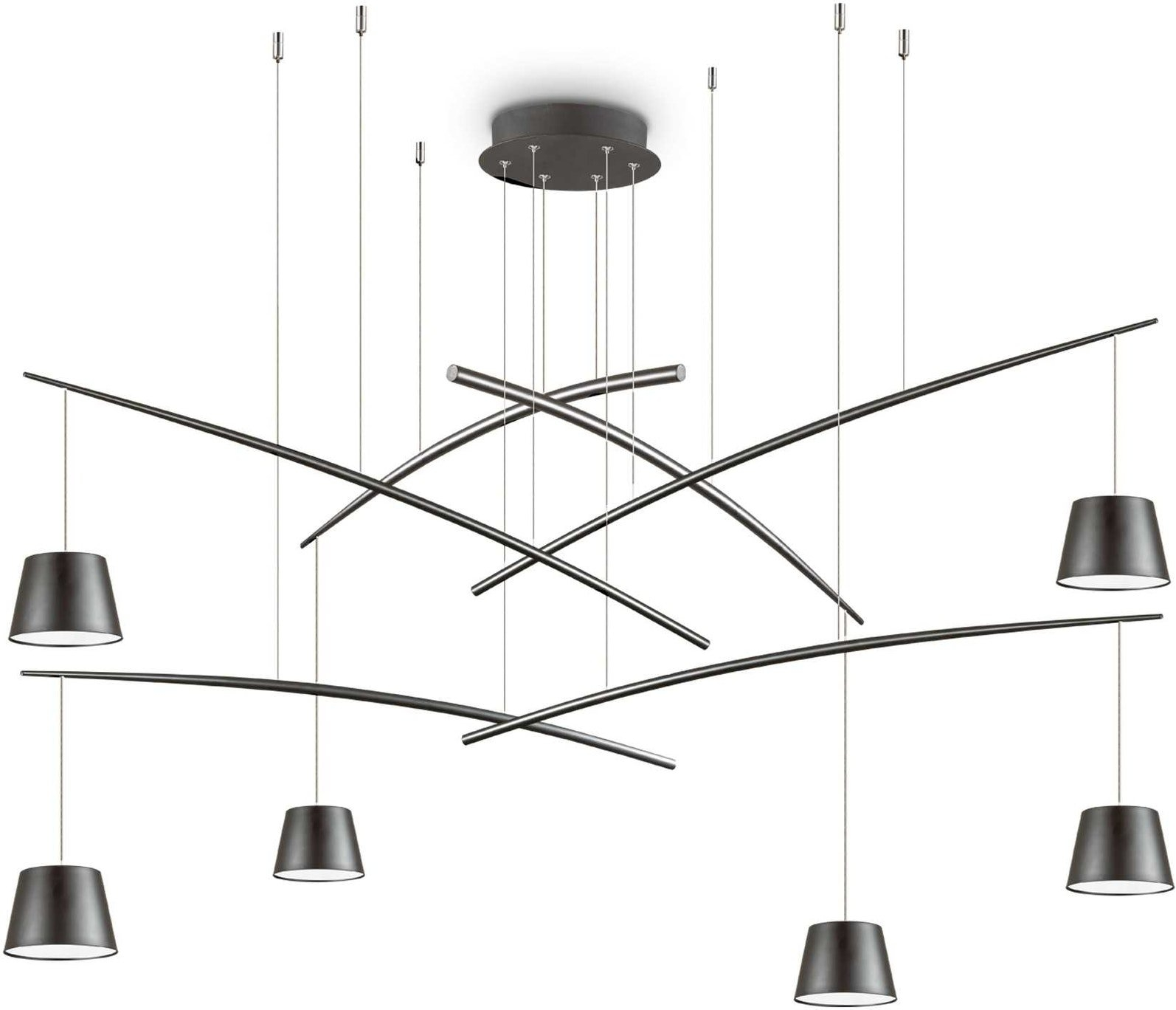 Elegant Sort Metal Pendel Lampe med LED Belysning