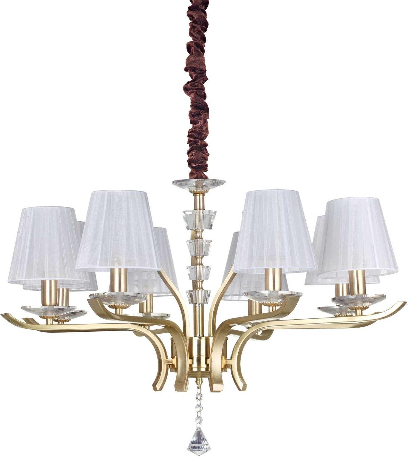 Pendellampe Ideal Lux Pegaso ø760   Justerbar Højde 660-1500   Messing Krystal Loftlampe