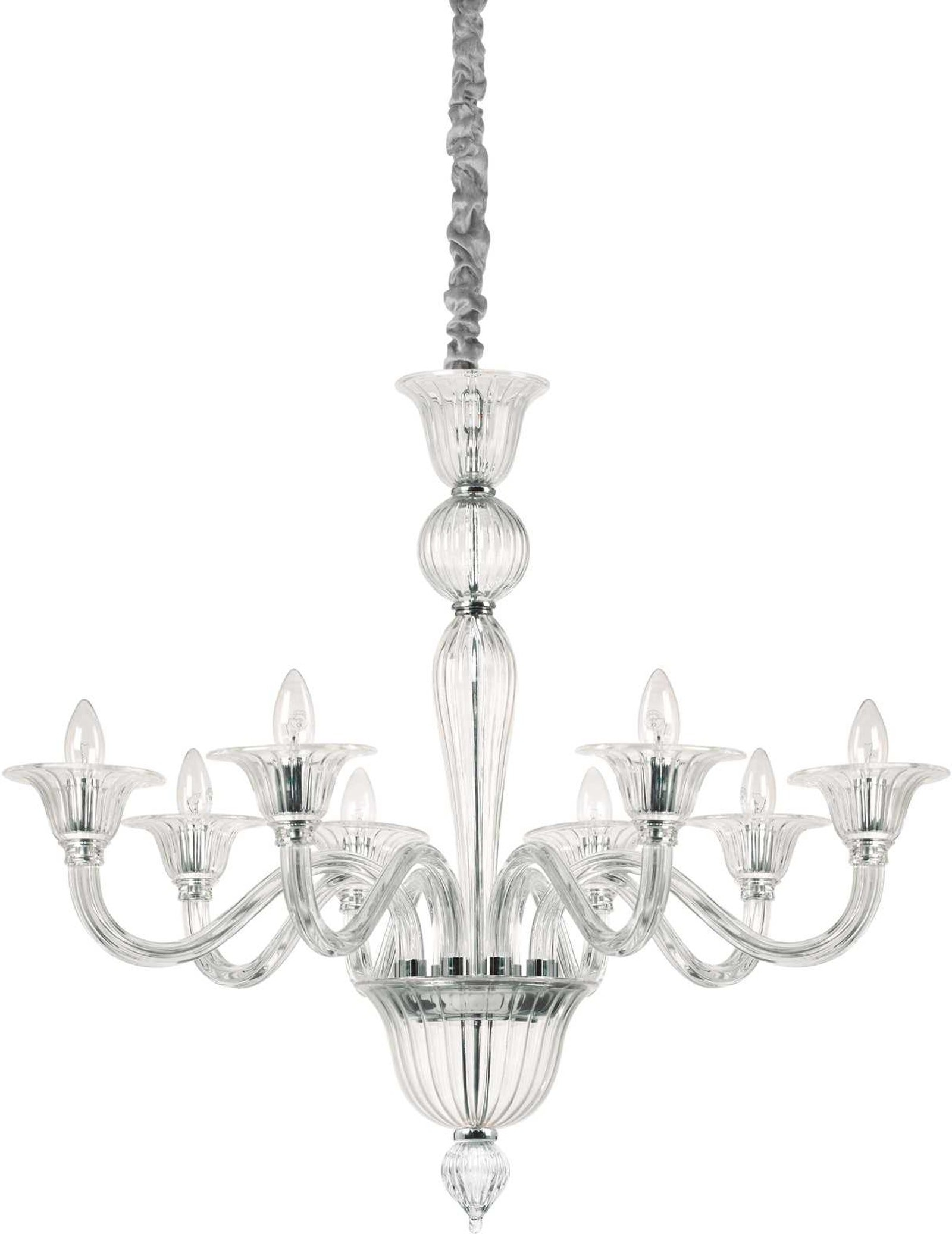 Pendellampe Ideal Lux Brigitta – Klar Glas & Krom Elegance