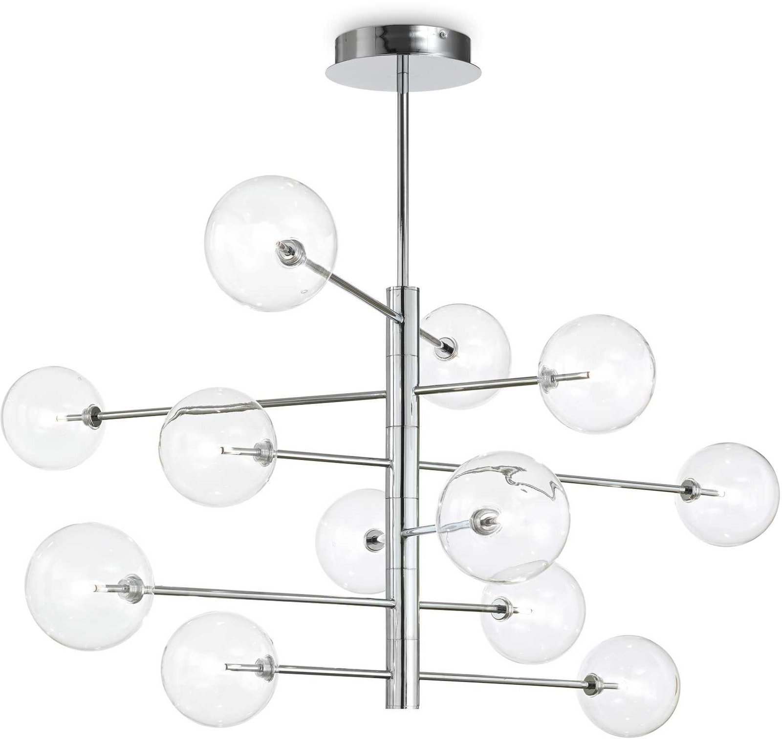 Elegant Pendel Loftlampe i Krom og Glas fra Ideal Lux