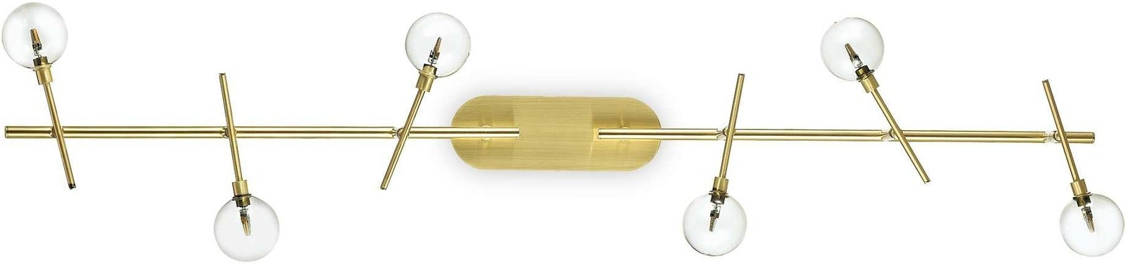 Elegant Loftlampe i Messing med Justerbare Glasdiffusorer
