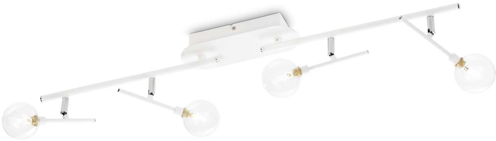 Loftslampe Ideal Lux Maracas i Hvid og Messing - Elegant Belysning