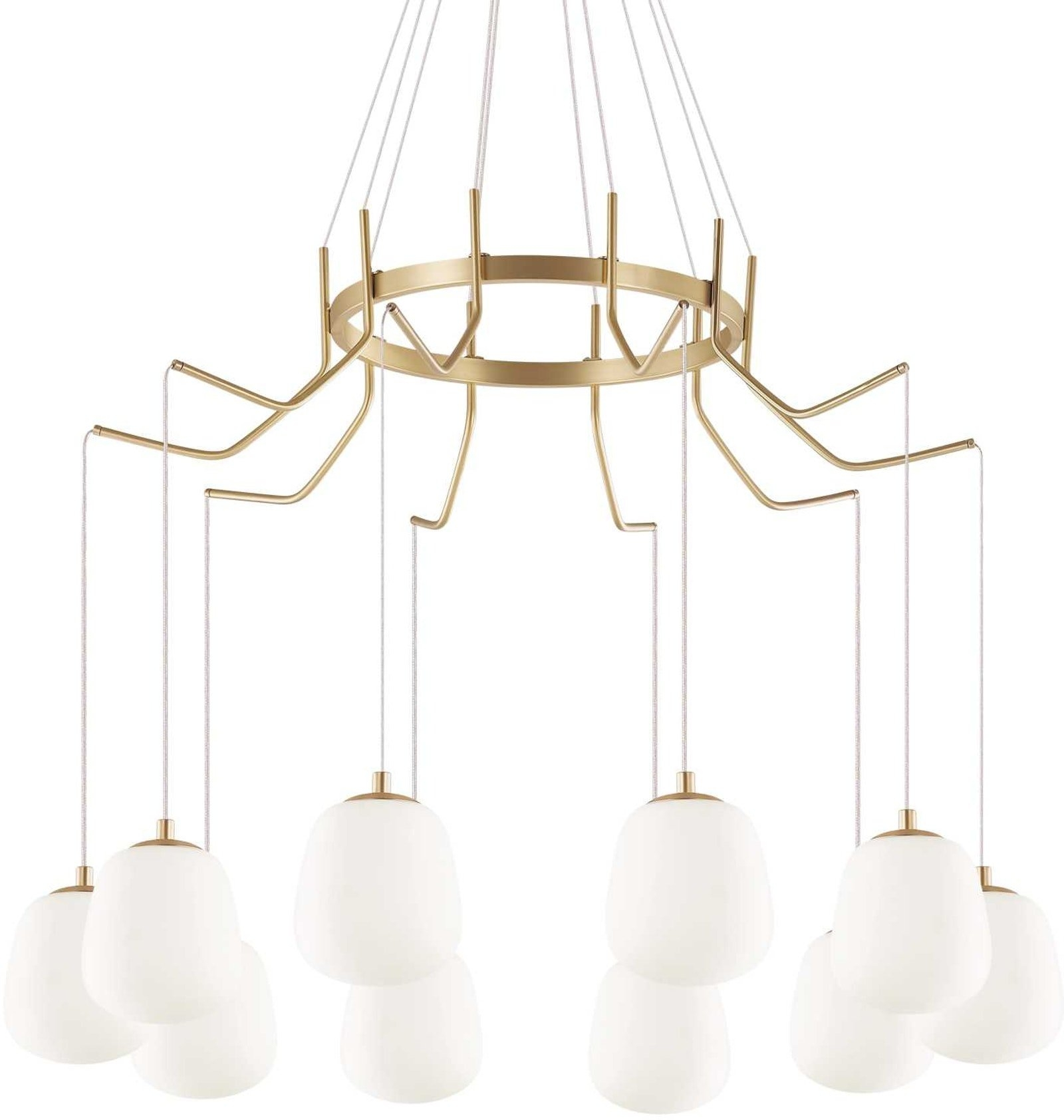 Pendel Lampe i Satin Messing fra Ideal Lux - Ø82 cm