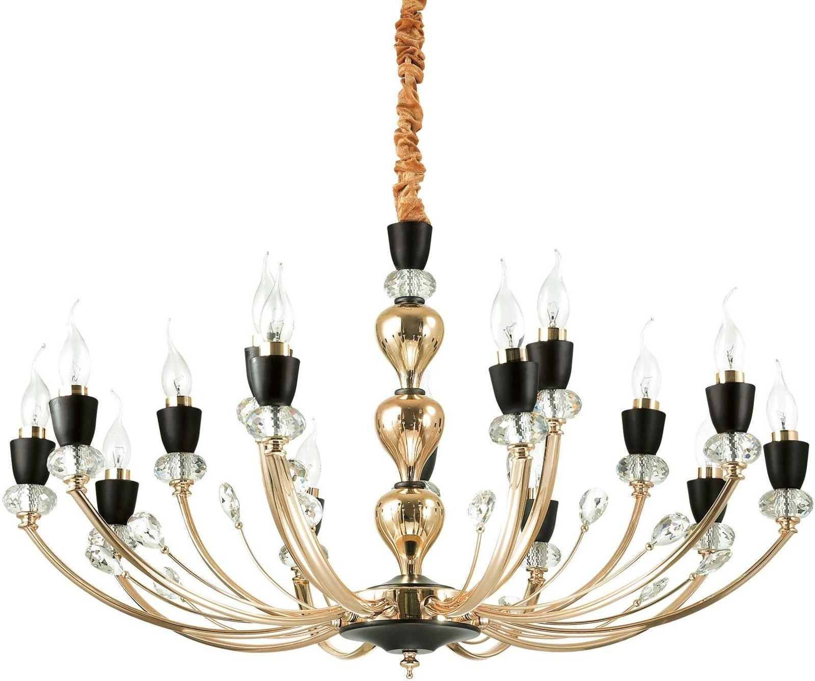 Pendel Lampe Ideal Lux Vanity - Gyldent Metal med Krystaller