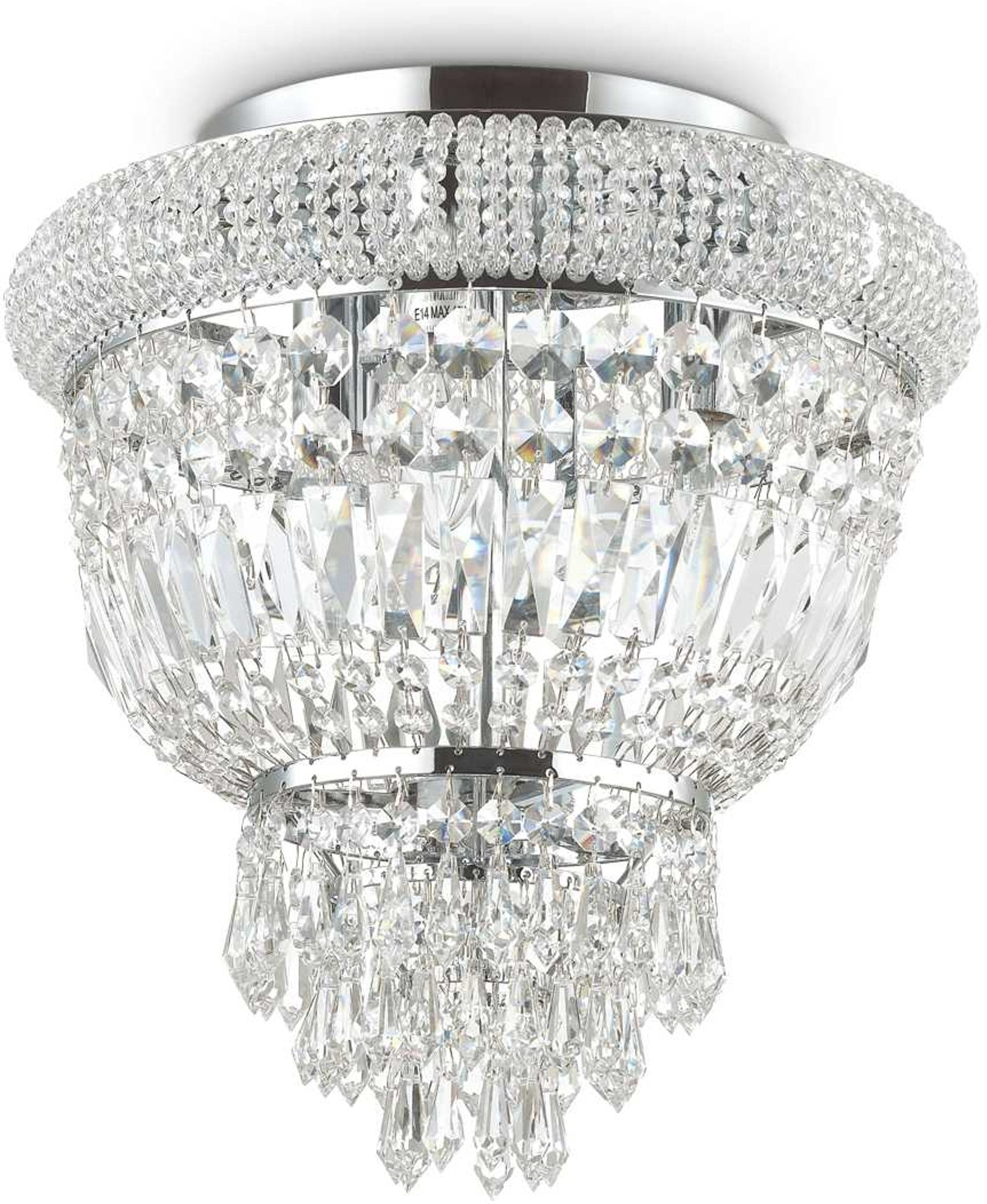 Elegant Loftslampe Ideal Lux Dubai i Krom til Indendørs Belysning