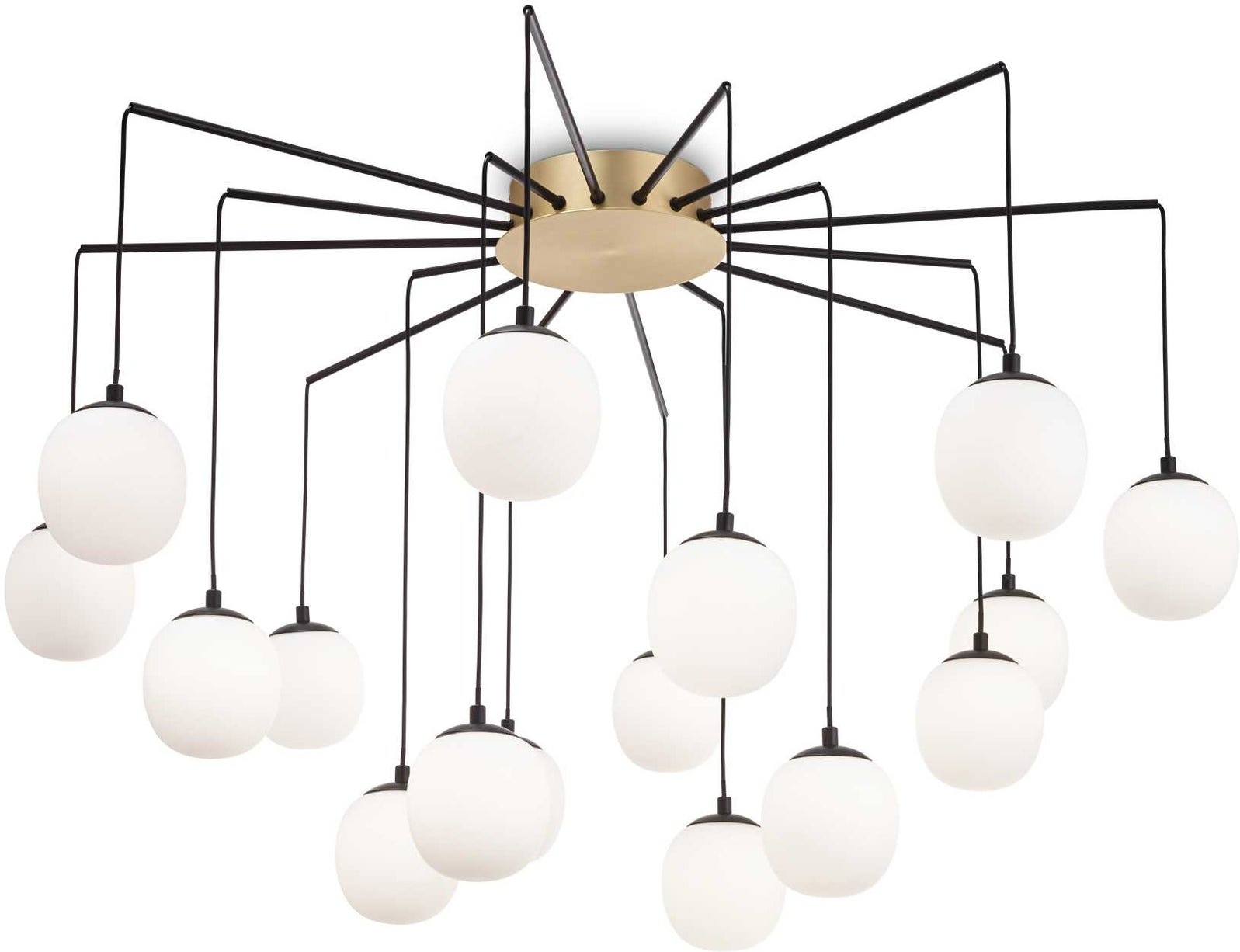 Pendellampe Ideal Lux Rhapsody Ø95 cm - Sort Messing