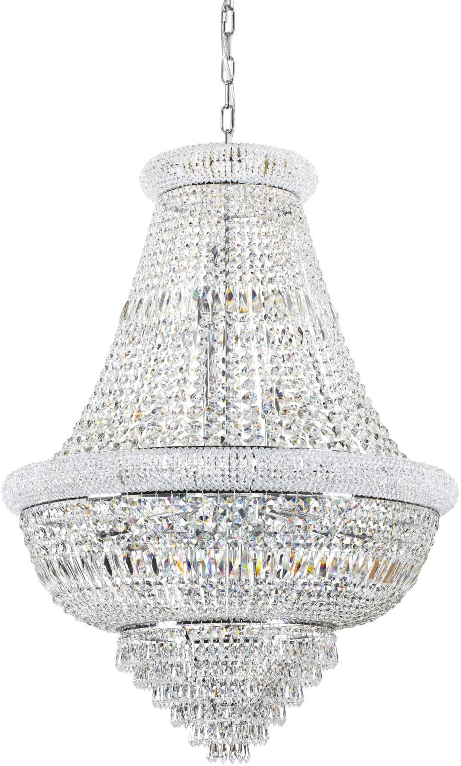 Pendellampe Ideal Lux Dubai – Justerbar i krom og glas