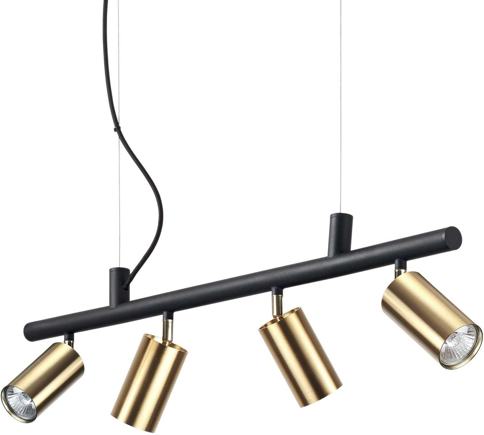 Justerbar Pendellampe i Messing og Sort fra Ideal Lux