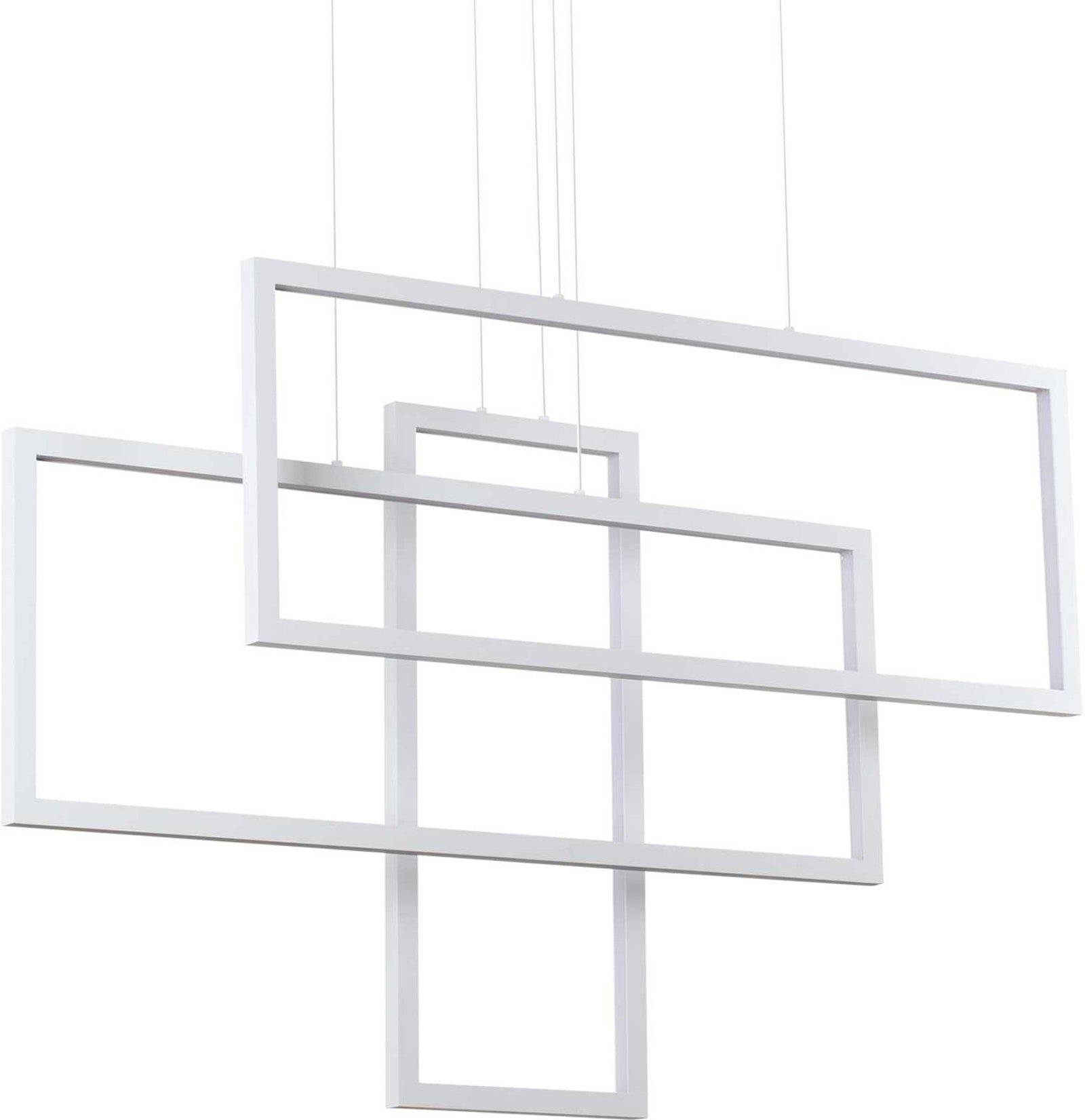 Justerbar Pendelampe Ideal Lux Frame i Mat Hvid 93W