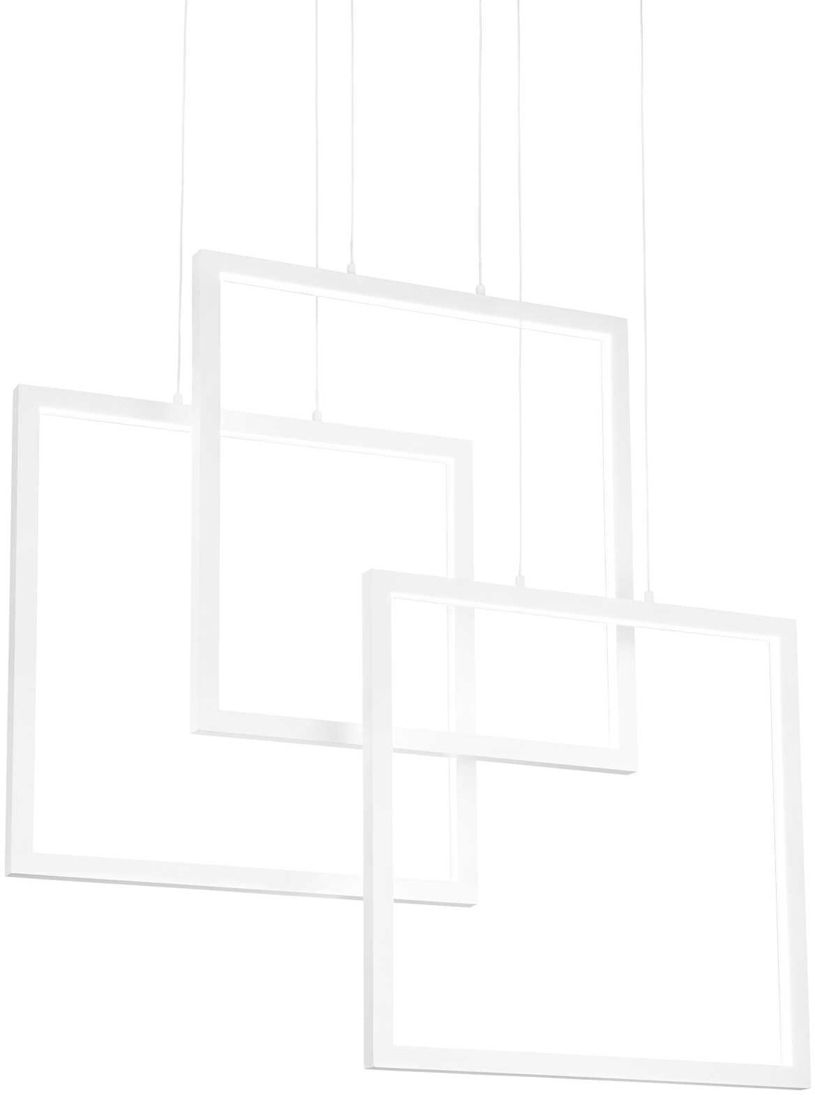 Pendellampe Ideal Lux Frame – Hvid Aluminium, Justerbar Højde