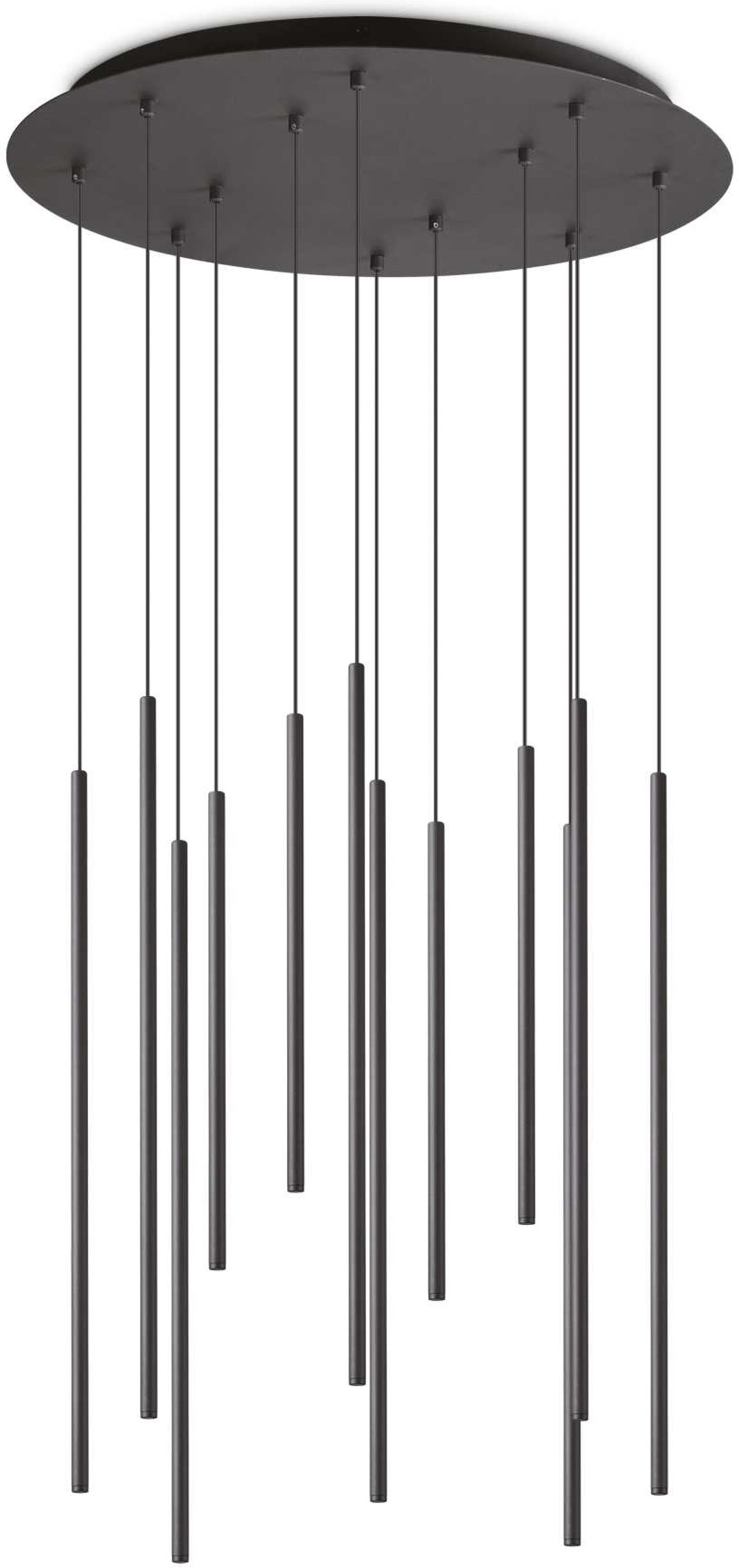 Højdejusterbar Sort Pendel Lampe fra Ideal Lux Filo Ø600