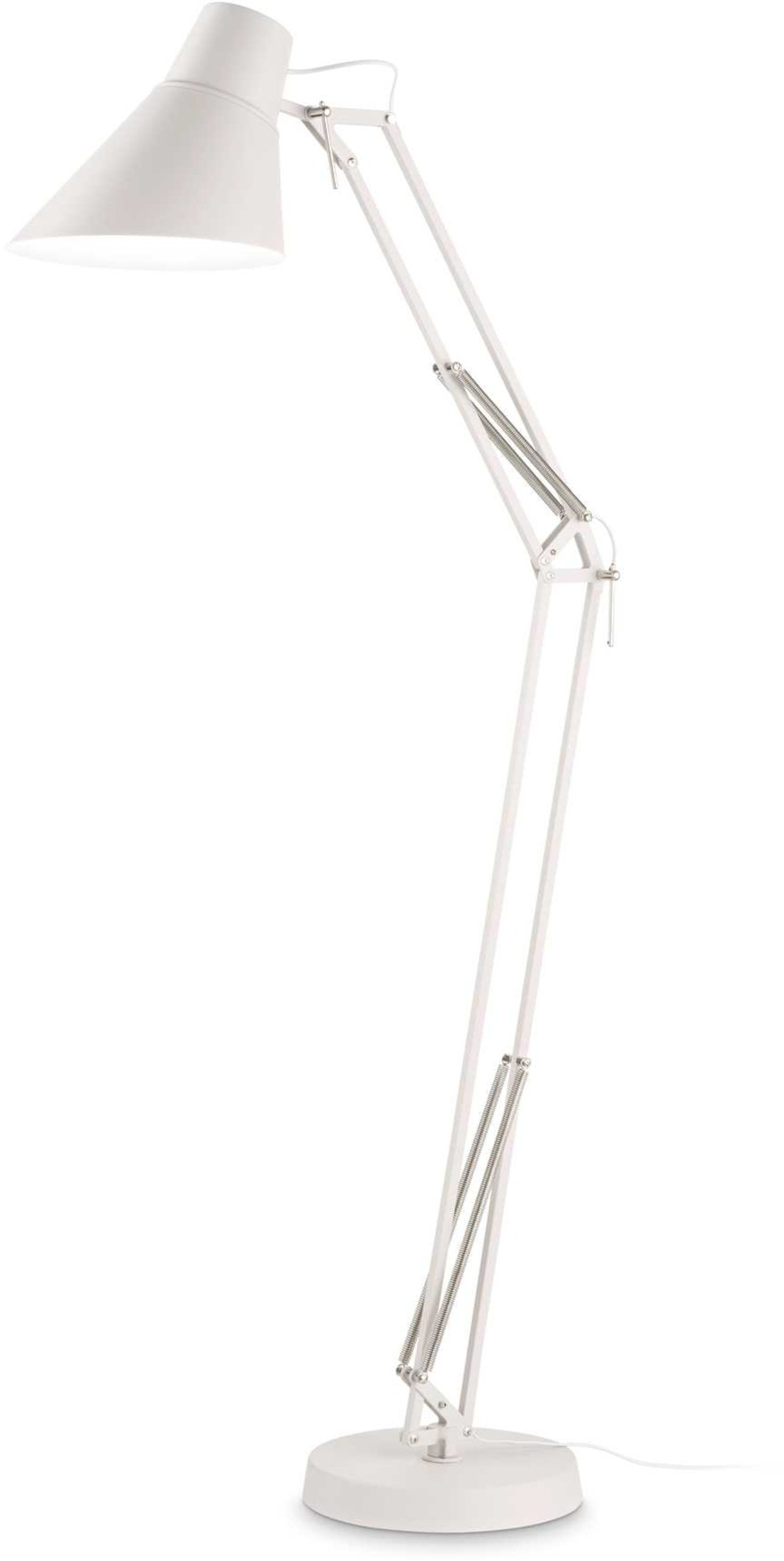Gulvlampe Ideal Lux Sally - Justérbar Hvid Metal Stålampe