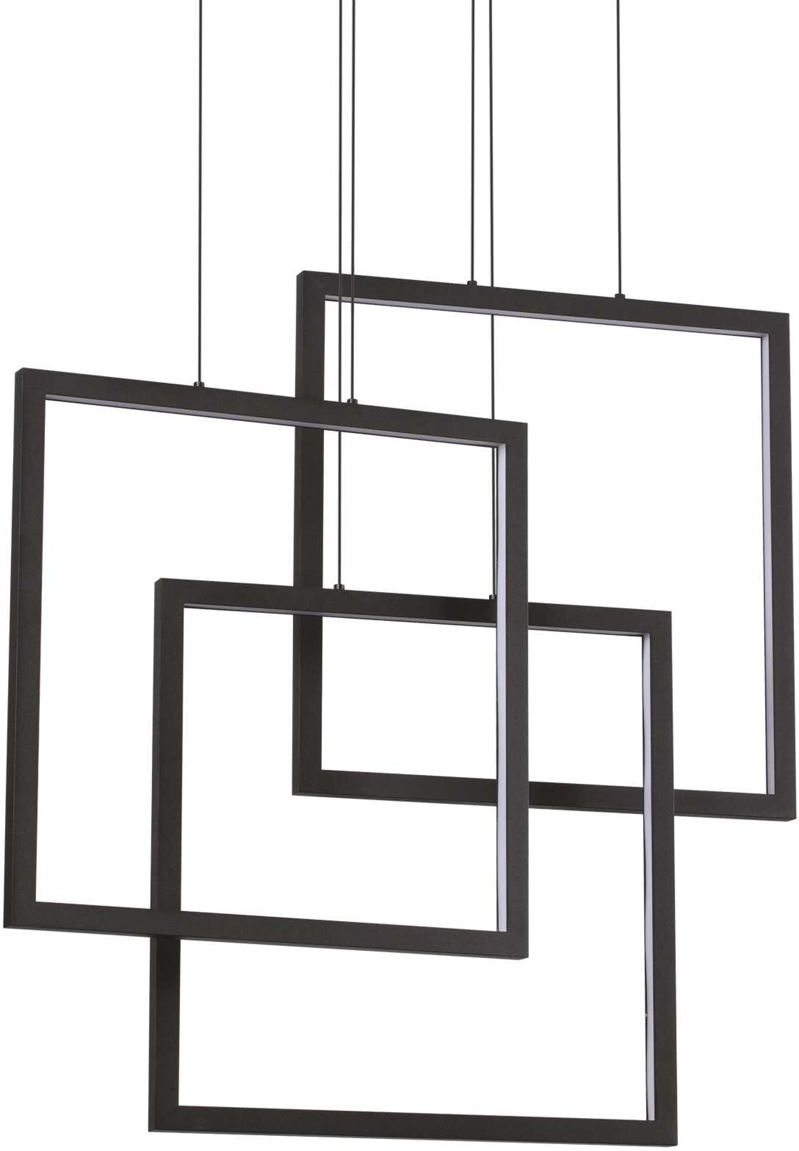 Pendellampe Ideal Lux Frame Sort - Justérbar Højde