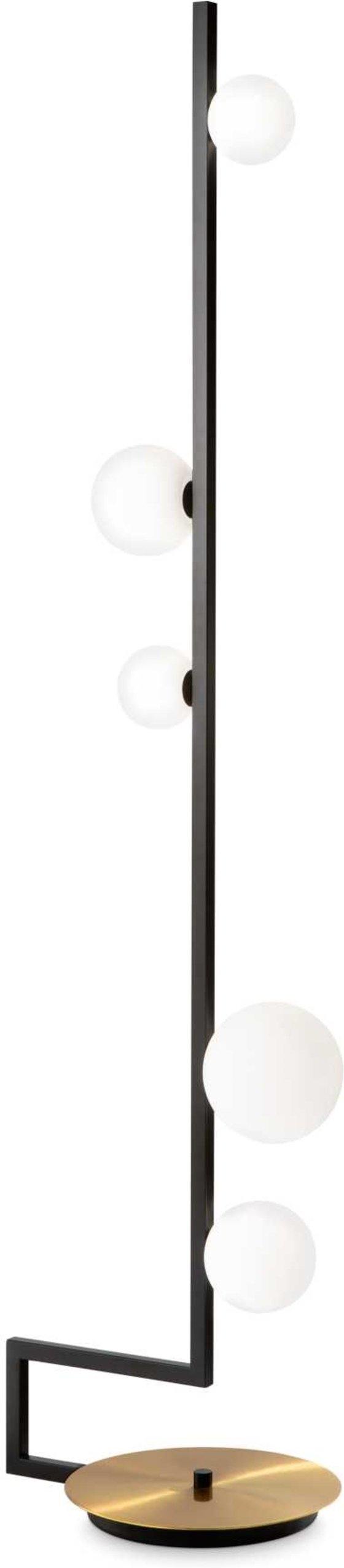 Elegant Gulvlampe Ideal Lux Birds i Mat Sort og Messing