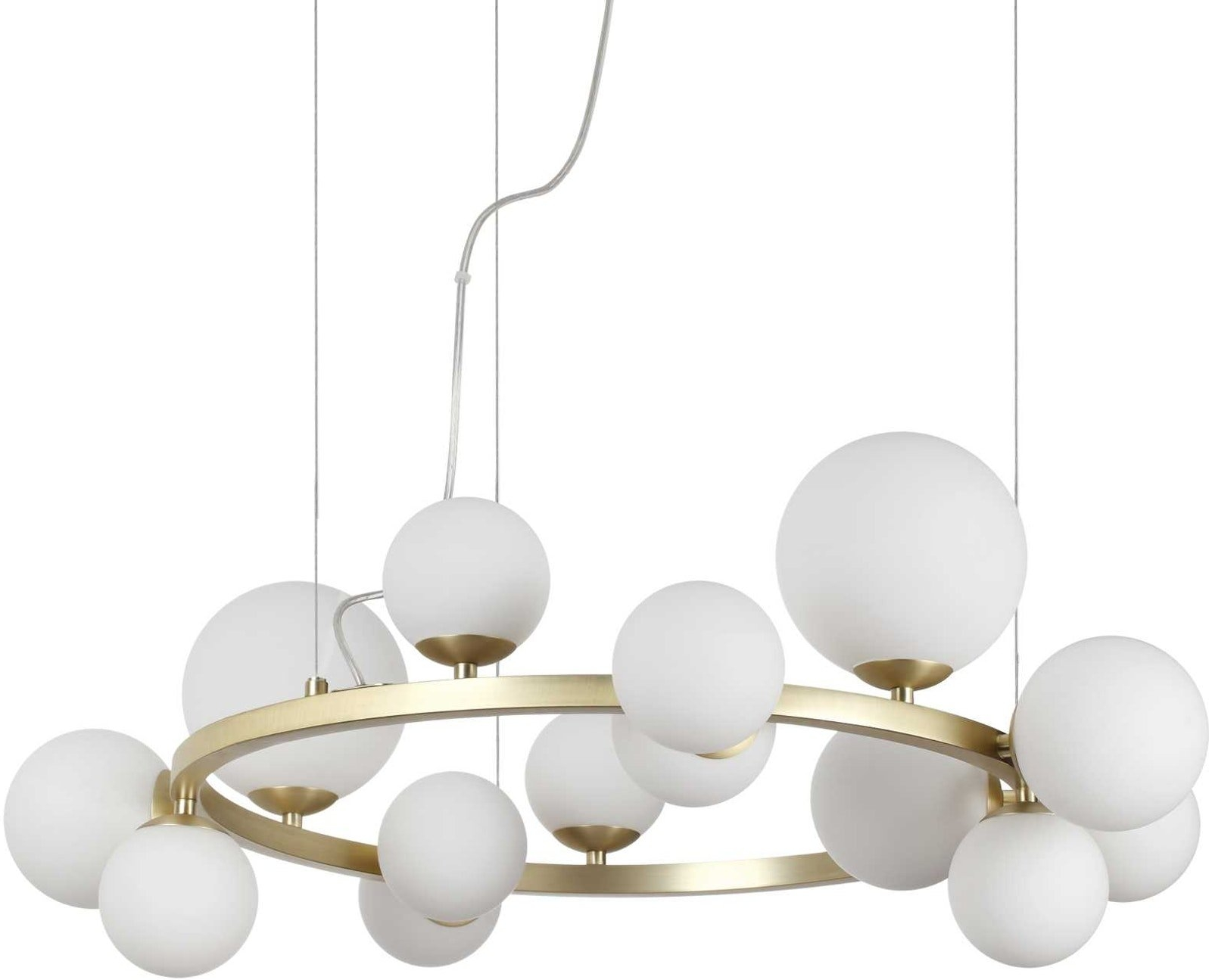 Elegant Pendel Lampe i Messing & Mundblæst Glas - Ideal Lux