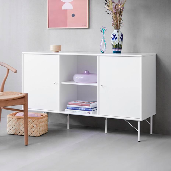Mistral Skænk Inklusiv Låger Hvid 133     61     42     Møbelsalg