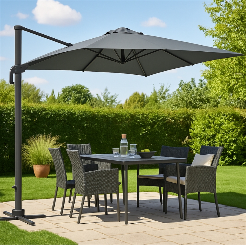 Skovlund Sydney Parasol 300   300   Mørkegrå   Møbelsalg