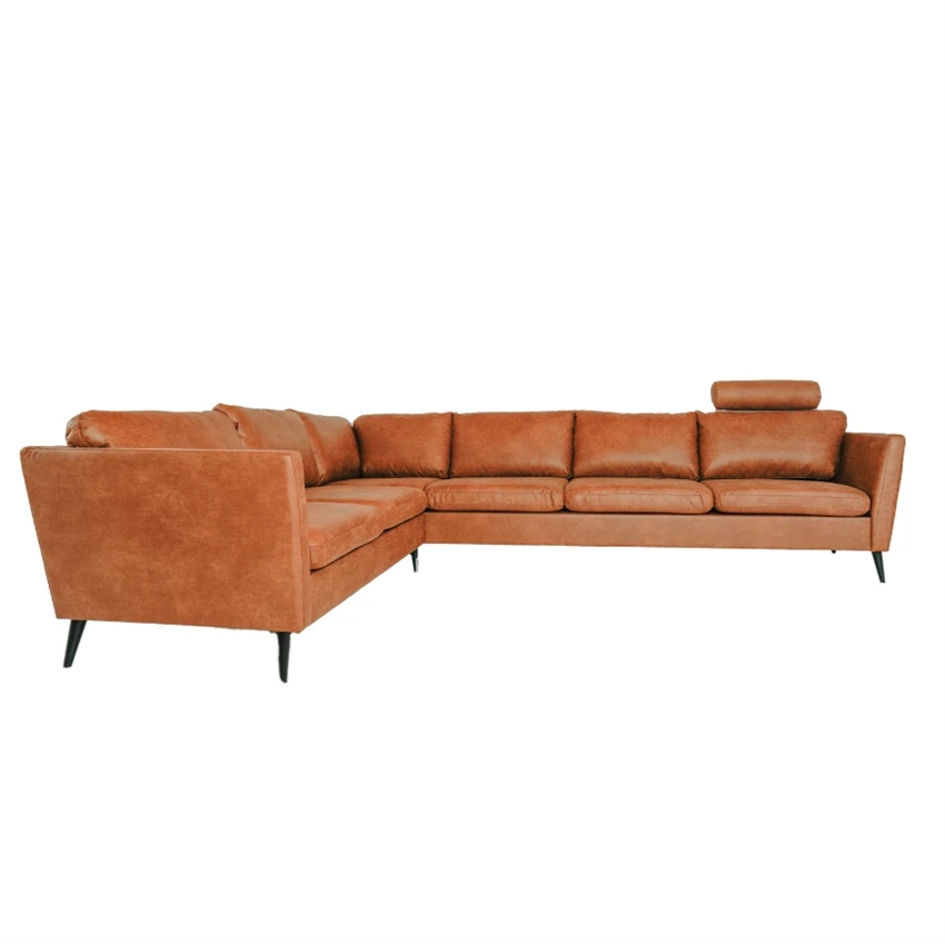 Nordic Design Jakob Højrevendt Hjørnesofa Cognac    Sorte Ben 23   Møbelsalg
