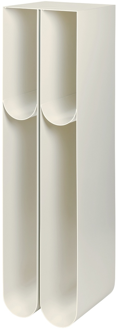 Piedestal Kristina Dam Curved Pulverlakeret Stål Beige ø30   H106   Med Opbevaring