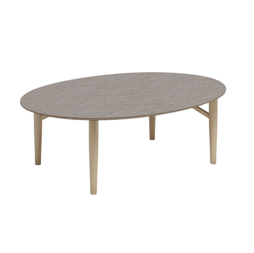 Thomsen Furniture Katrine Elipse Sofabord Granit Grå Sten 125     50     68     Møbelsalg