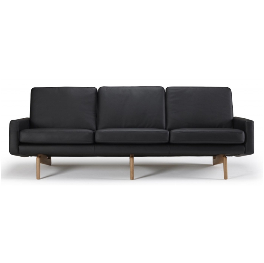 Nordly Springfield    Personers Sofa Sort Læder 216     76     52     Møbelsalg