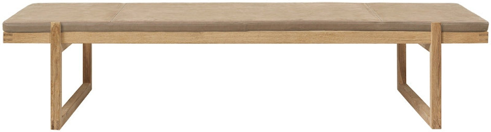 Daybed Kristina Dam Minimal   Naturfarvet Læder   Egetræ L200   B70   H44