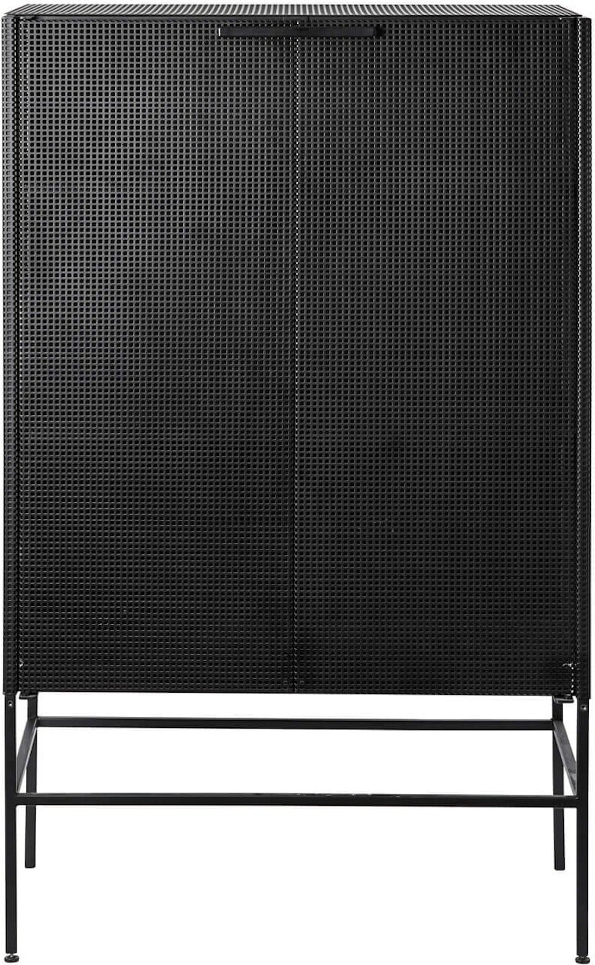 Højskab Kristina Dam Grid   Sort Stål H131x45x76   Opbevaringsskab